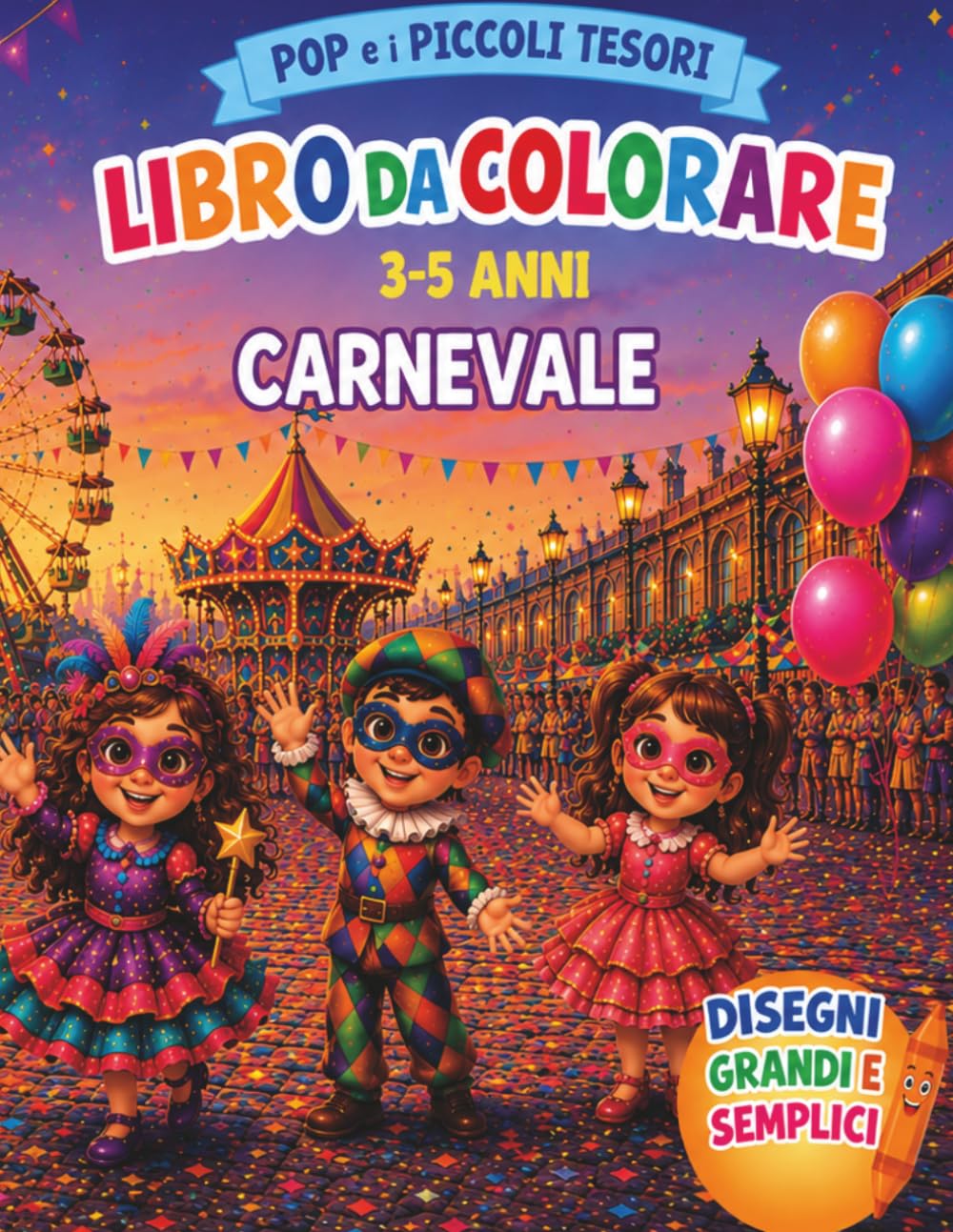 Pop e i Piccoli Tesori: Carnevale: Libro da colorare per bambini 3-5 anni con maschere, coriandoli, costumi, amici e divertenti avventure