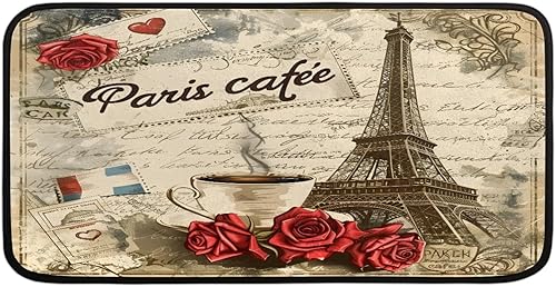 Miniatura 10 de Tapetes de cocina con patrón de tartas, tapetes de cocina antideslizantes de 39 x 20 pulgadas, tapete suave de pie, tapete de baño absorbente,