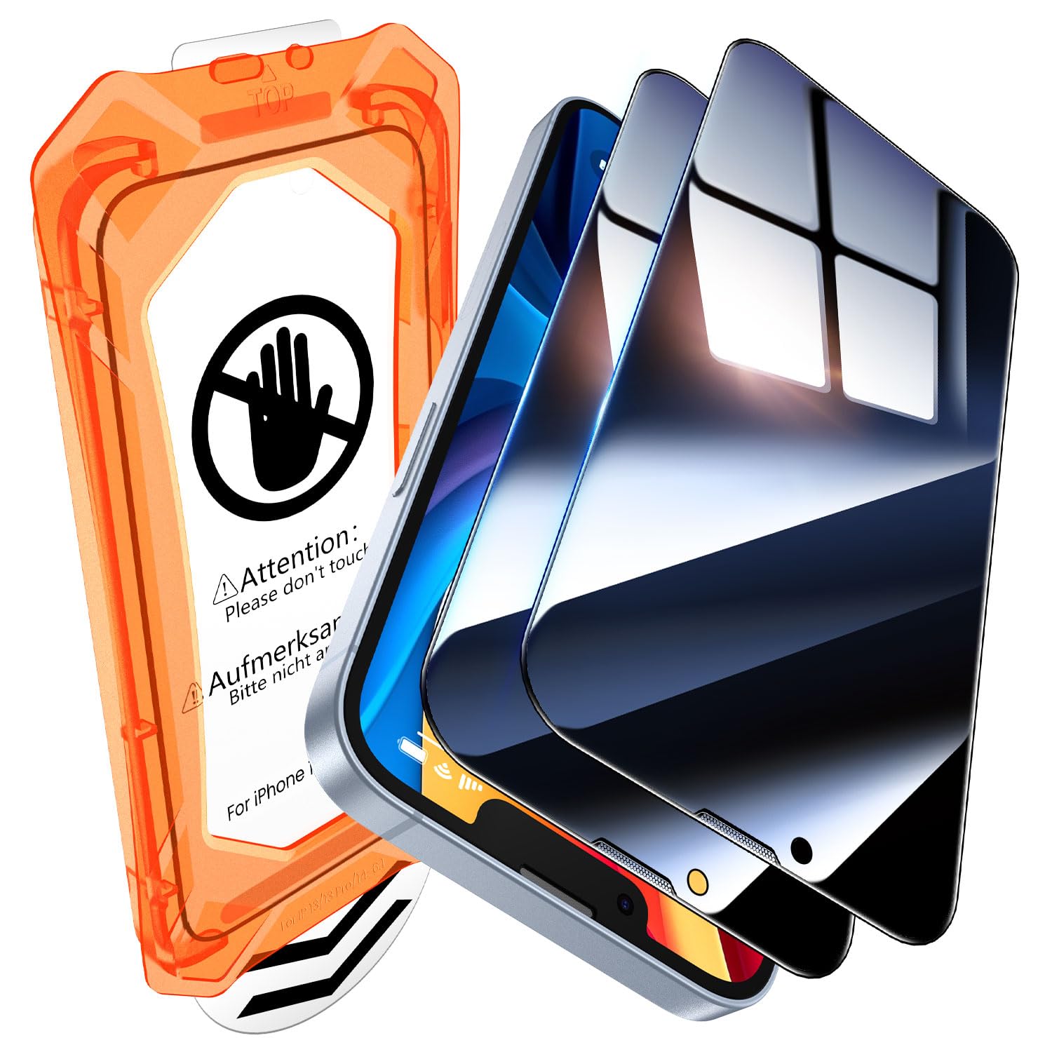 UniqueMe for iPhone 13/13 Pro / 14 Privacy Screen Protector - 2 Packs