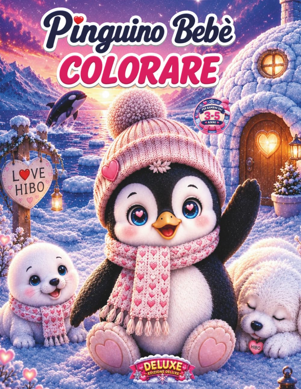 PINGUINO BEBÈ LIBRO DA COLORARE: AMICI INVERNALI ADORABILI