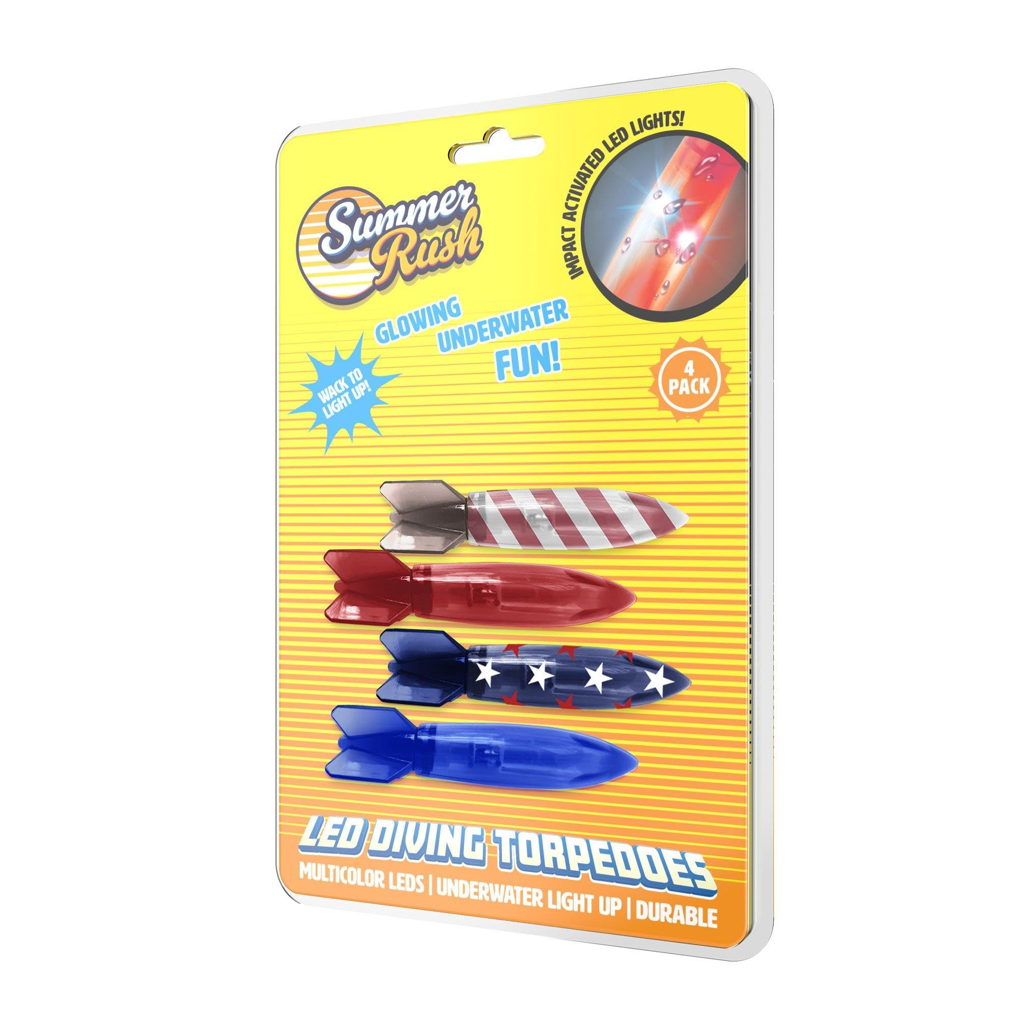 In The Swim Cipton Summer Rush Americana LED Torpedo Diver 4pack LSPLUTD105RWB
