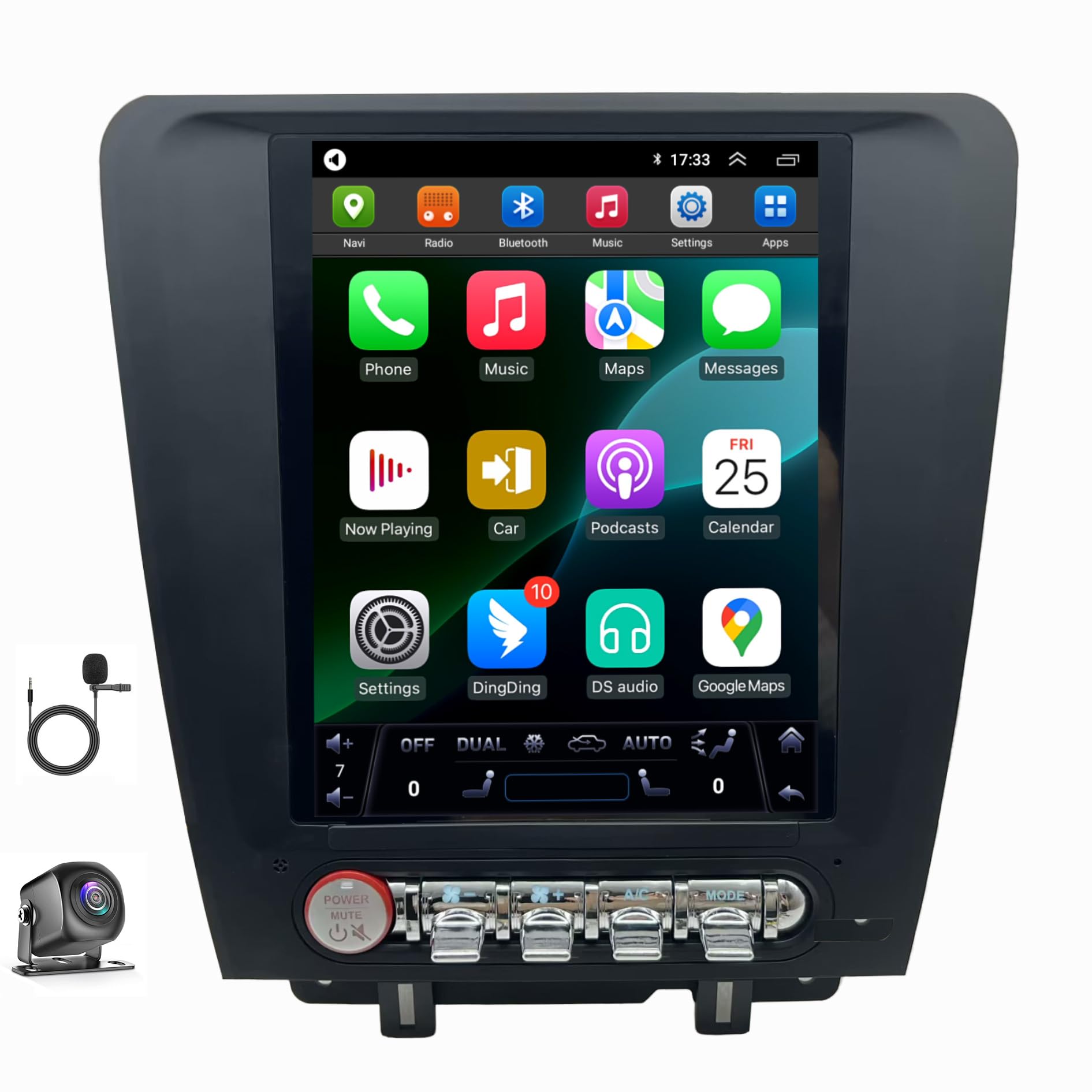 2 64GB Android 14 Car Radio Stereo For Ford Mustang 2010-2014, 10.1" Wireless CarPlay/Android Auto/GPS Navi/Wi-Fi/BT 5.0/SWC/DSP/USB