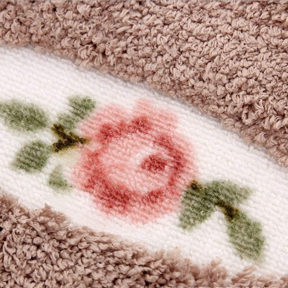 UKELER Absorbent Bathroom Rug Mat Shaggy Floral Rose Bath Rugs Washable Non-Slip Bathroom Mat for Home and Hotel 17.7''x29.5'' - Image 5