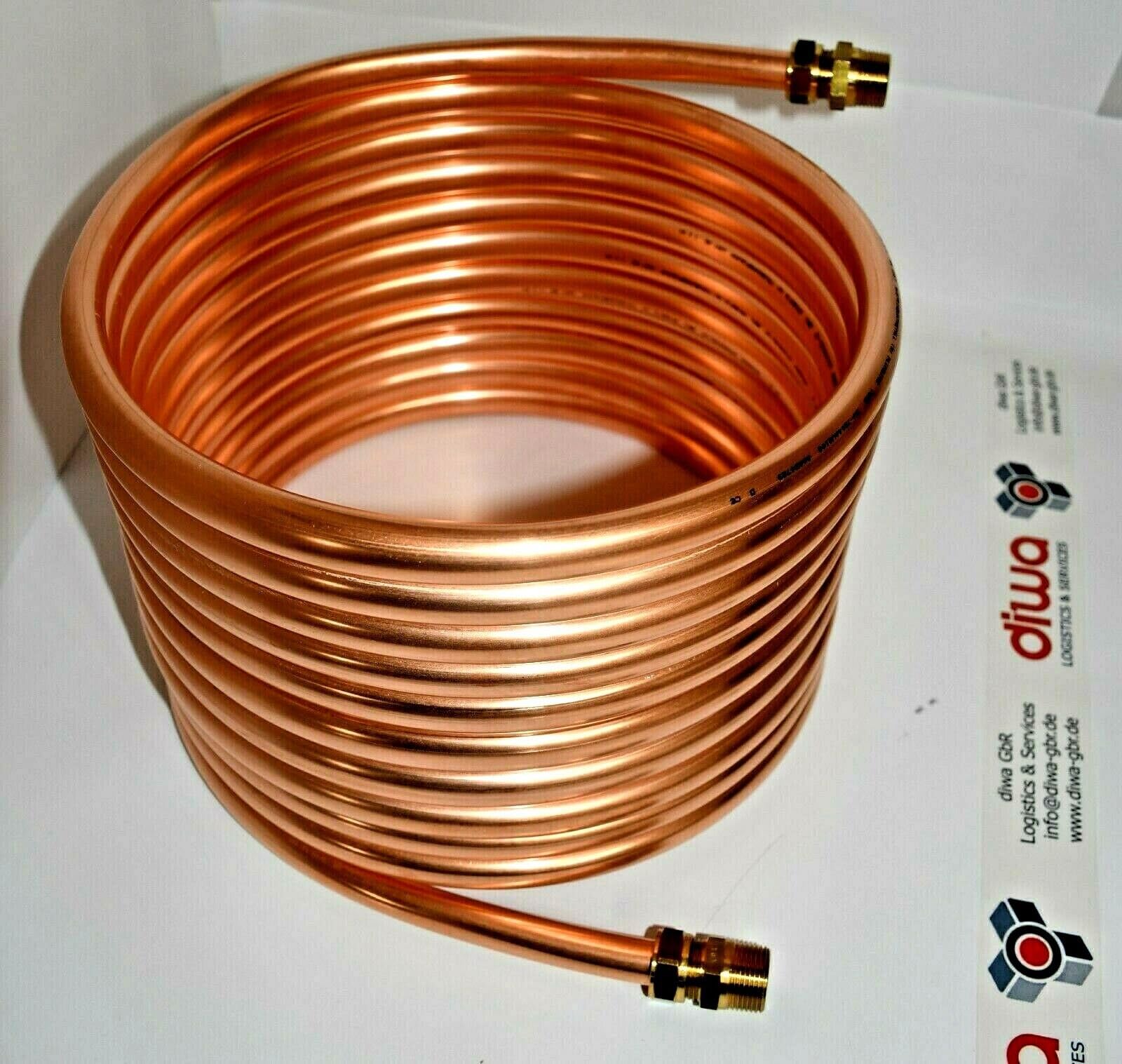 Spirale aus Kupferrohr 15x1mm 10m Außendurchmesser ca.31cm Poolheizung 3/4" ANSCHLUSS