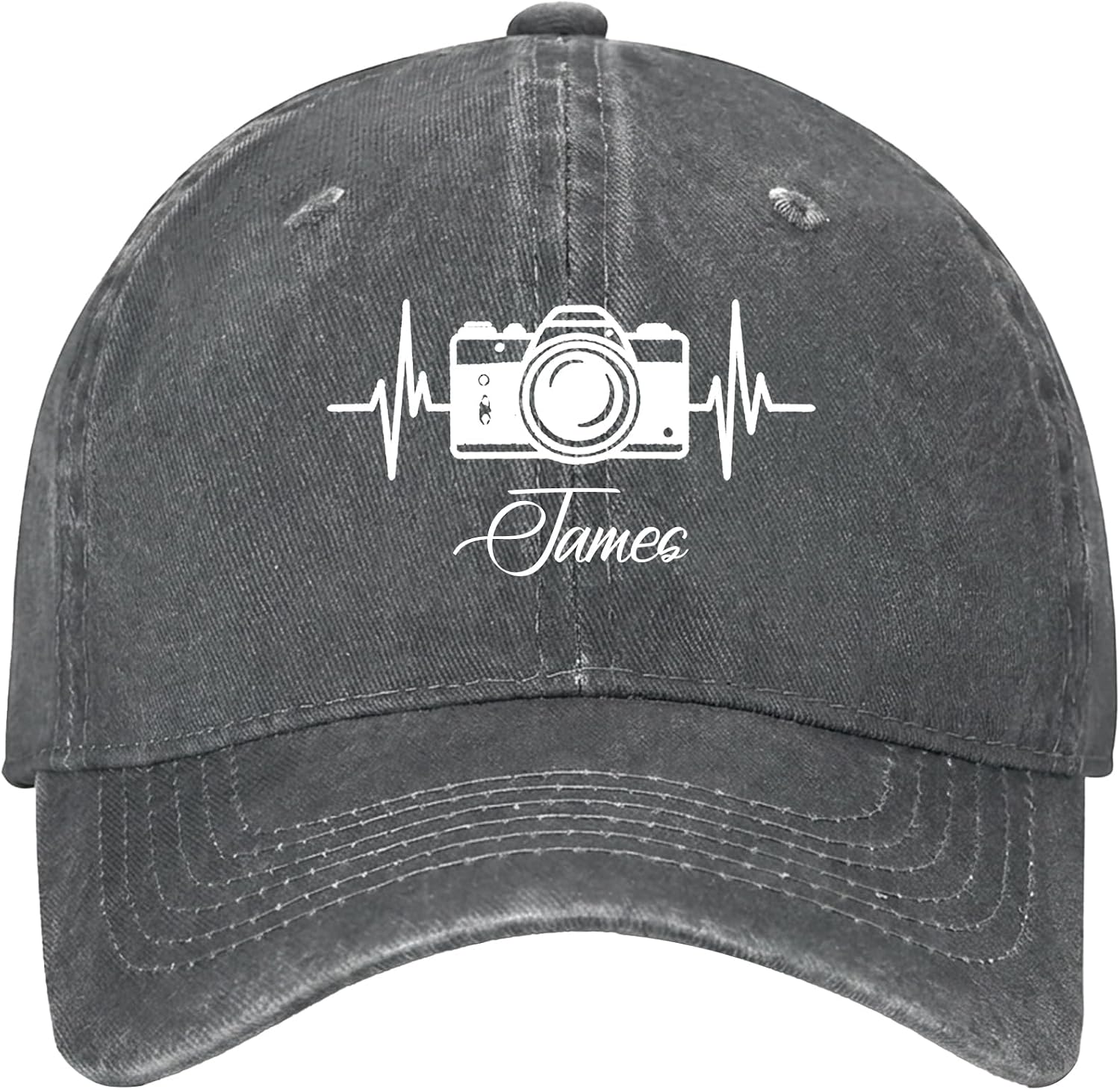 Personalized DSLR Camera Heartbeat Cotton Hat for Photography Lovers