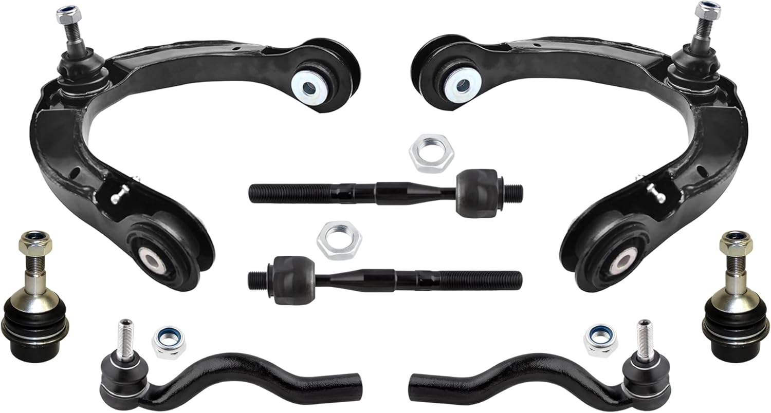 PartsW - 8 Pc Front Suspension Kit for 11-15 Dodge Durango / 11-15 Jeep Grand Cherokee, Upper Control Arms, Inner & Outer Tie Rods, Lower Ball Joints
