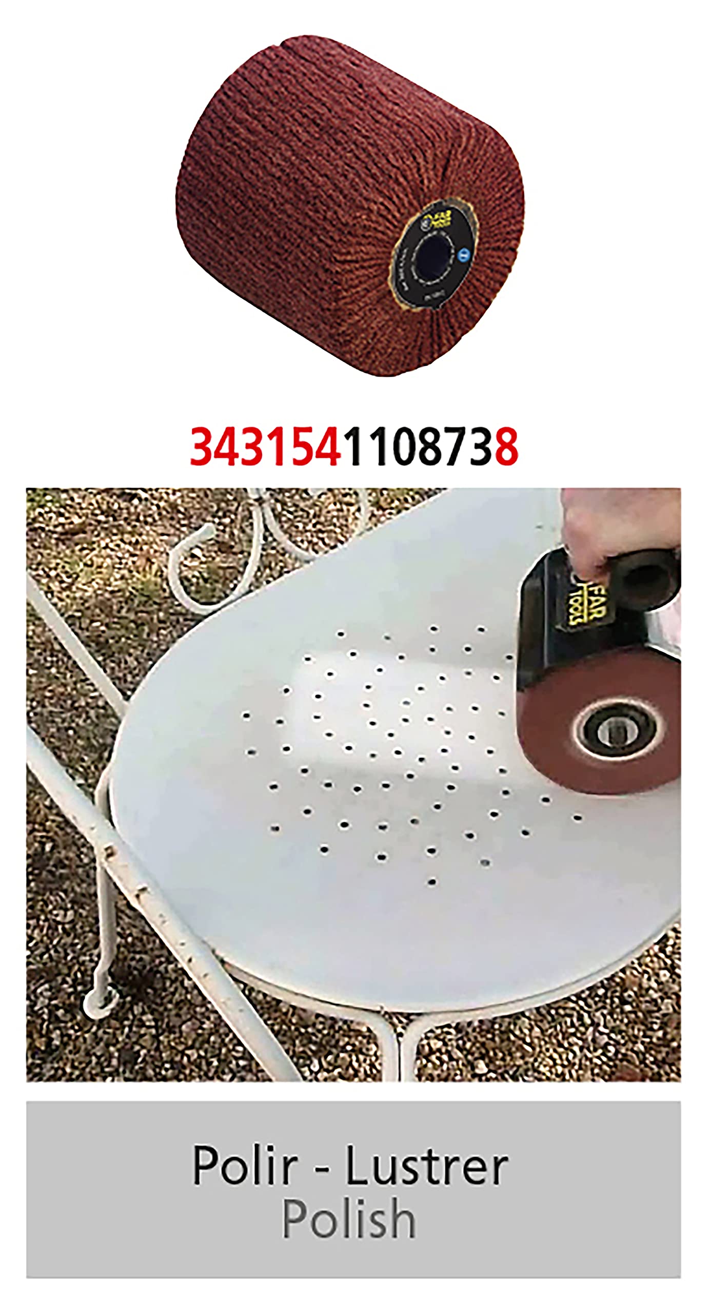 Fartools 110873 - Spazzola in fibra sintetica per levigatrice REX120, diametro 120 mm