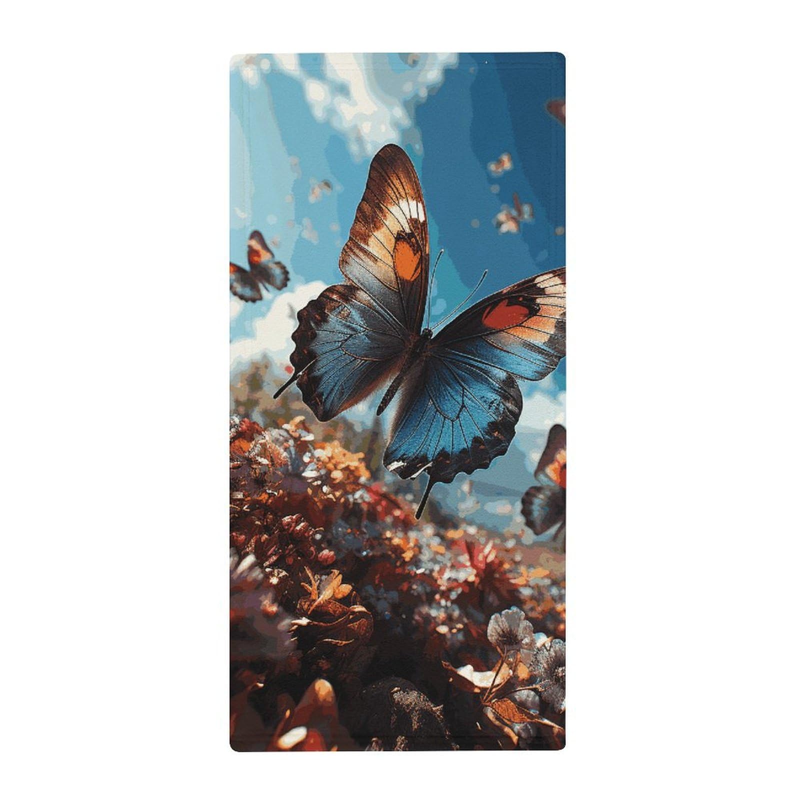 Serviette douce et absorbante papillons colorés pour le corps et le spa