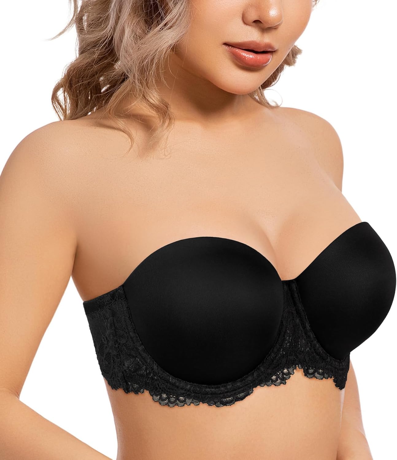 HACI Women's Multiway Strapless Bra Plus Size Underwear Full Figure Coverage Underwire