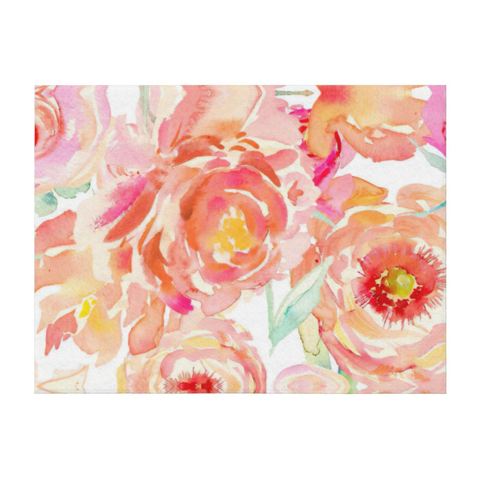 Couverture légère jeté de lit pivoine pêche plaid canapé toutes saisons