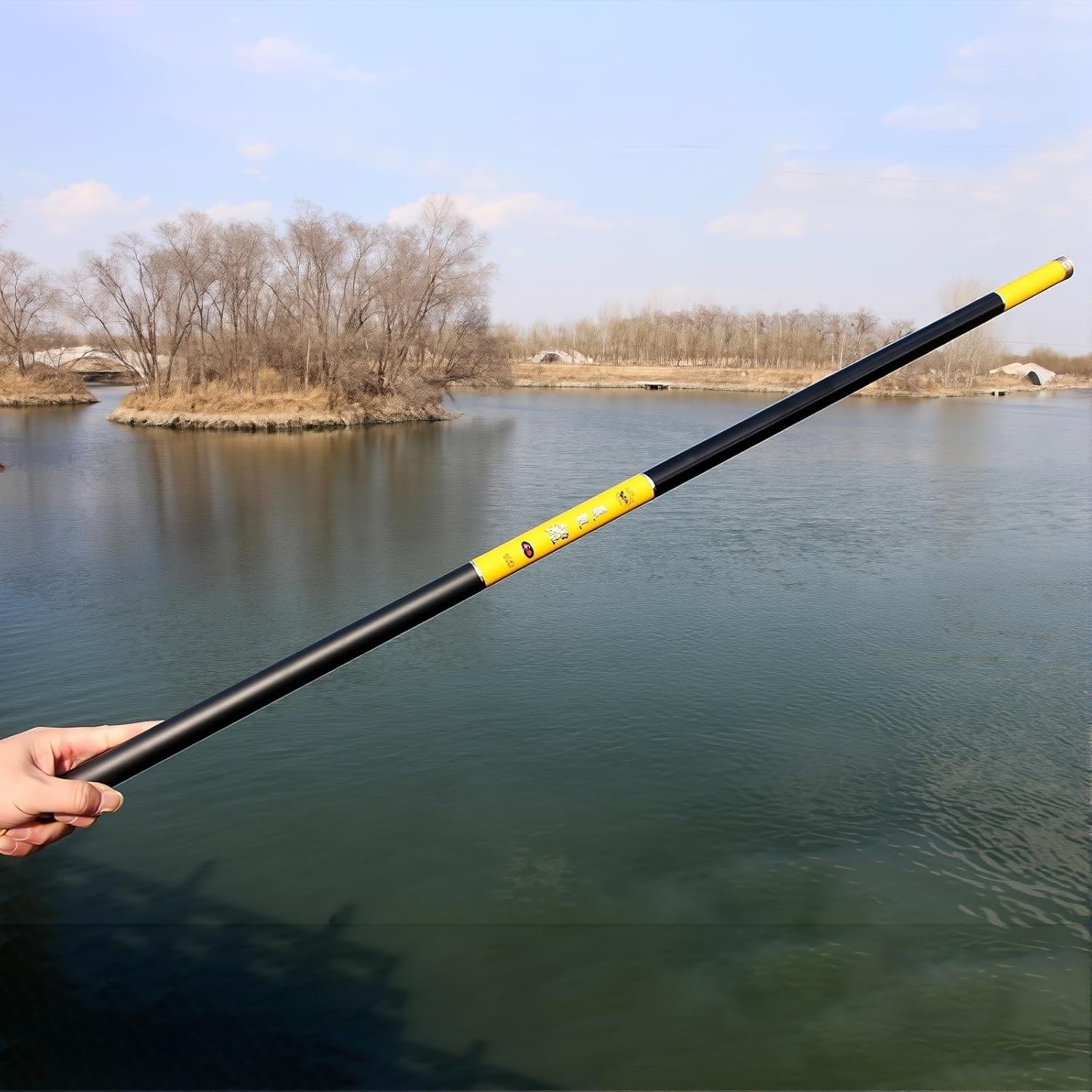 Canna da pesca telescopica in carbonio da 8 m a 16 m – Canna da pesca al pesce d'acqua dolce in stile cinese – Per pesci di grandi dimensioni – Canna da mano ultraleggera e ultra rigida