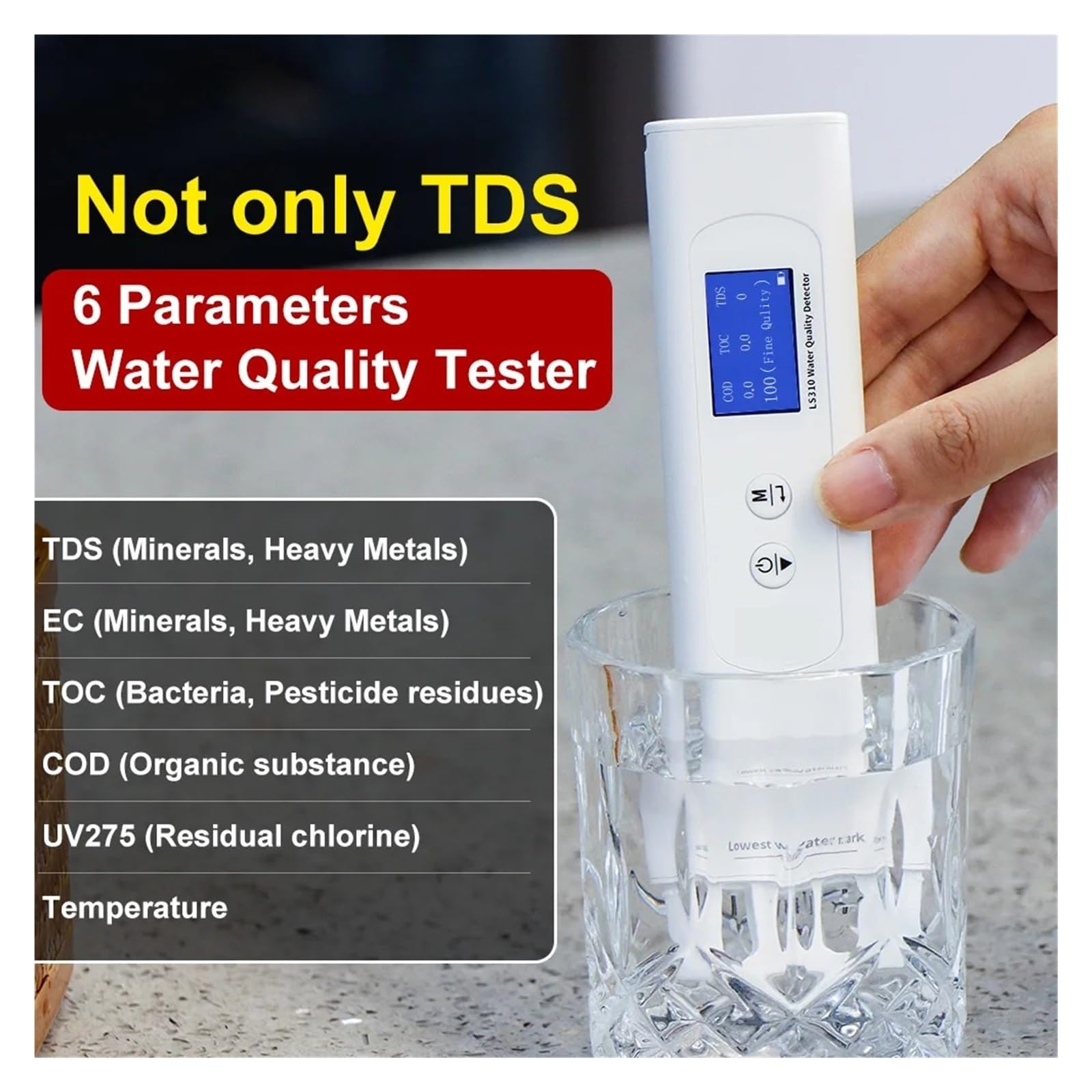 Probador digital de calidad del agua LS310 TDS PPM COD TOC Meter Operación sencilla