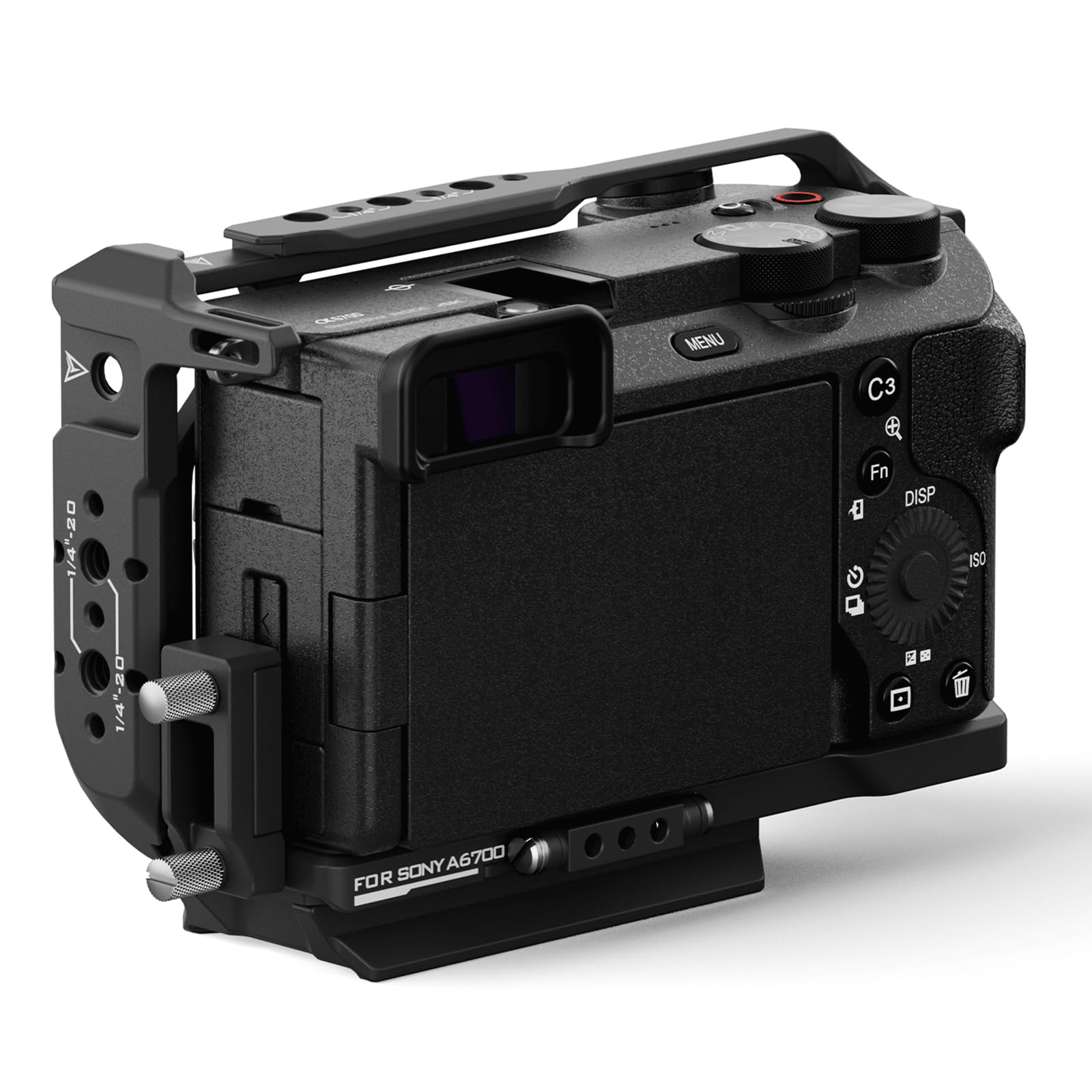 Tilta A6700 Cage, Jaula de cámara completa compatible con Sony a6700 con placa base Arca y abrazadera de cable HDMI - Negro TA-T54-FCC-B