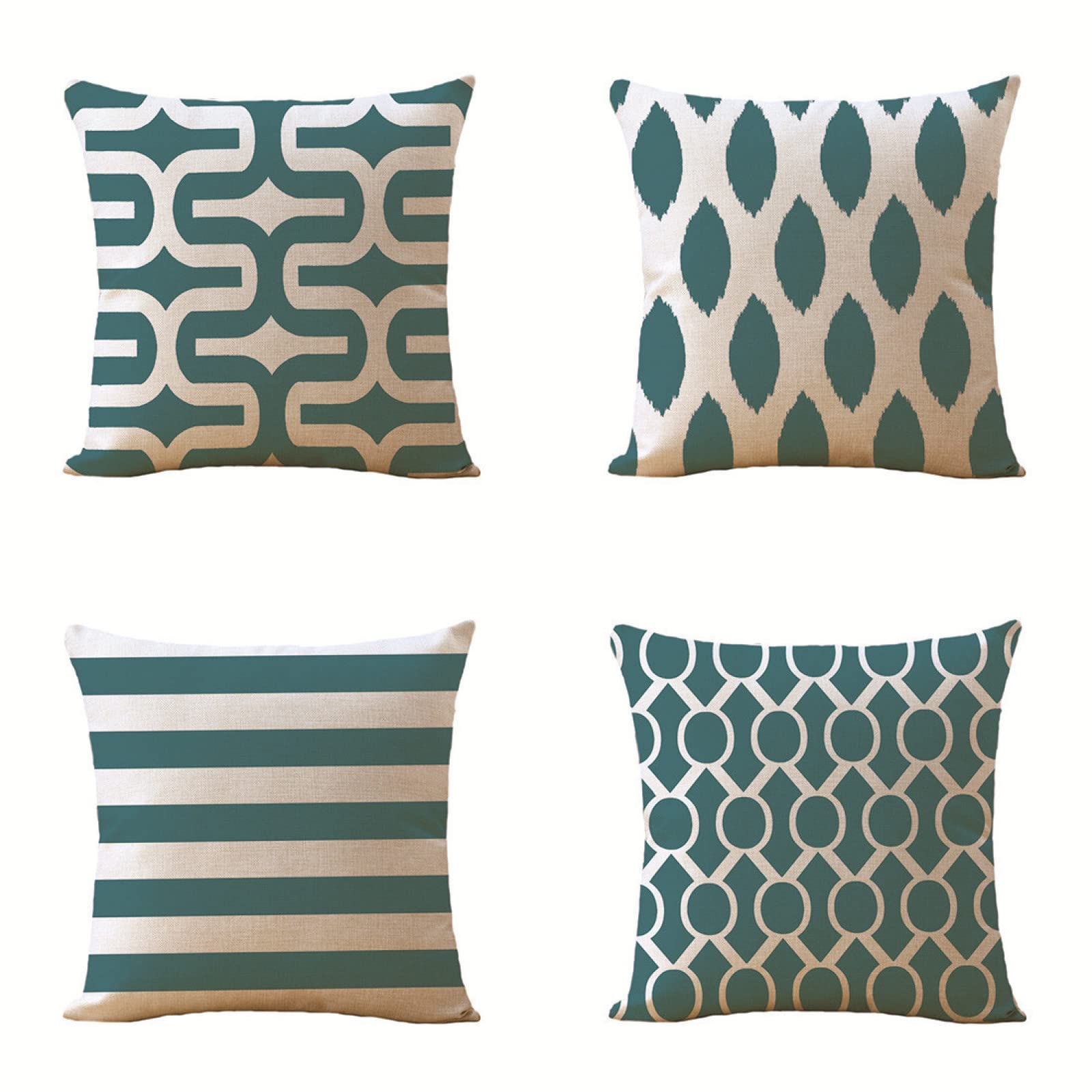 Taies d'oreiller lin et housses de coussins de canapé double face 55x55