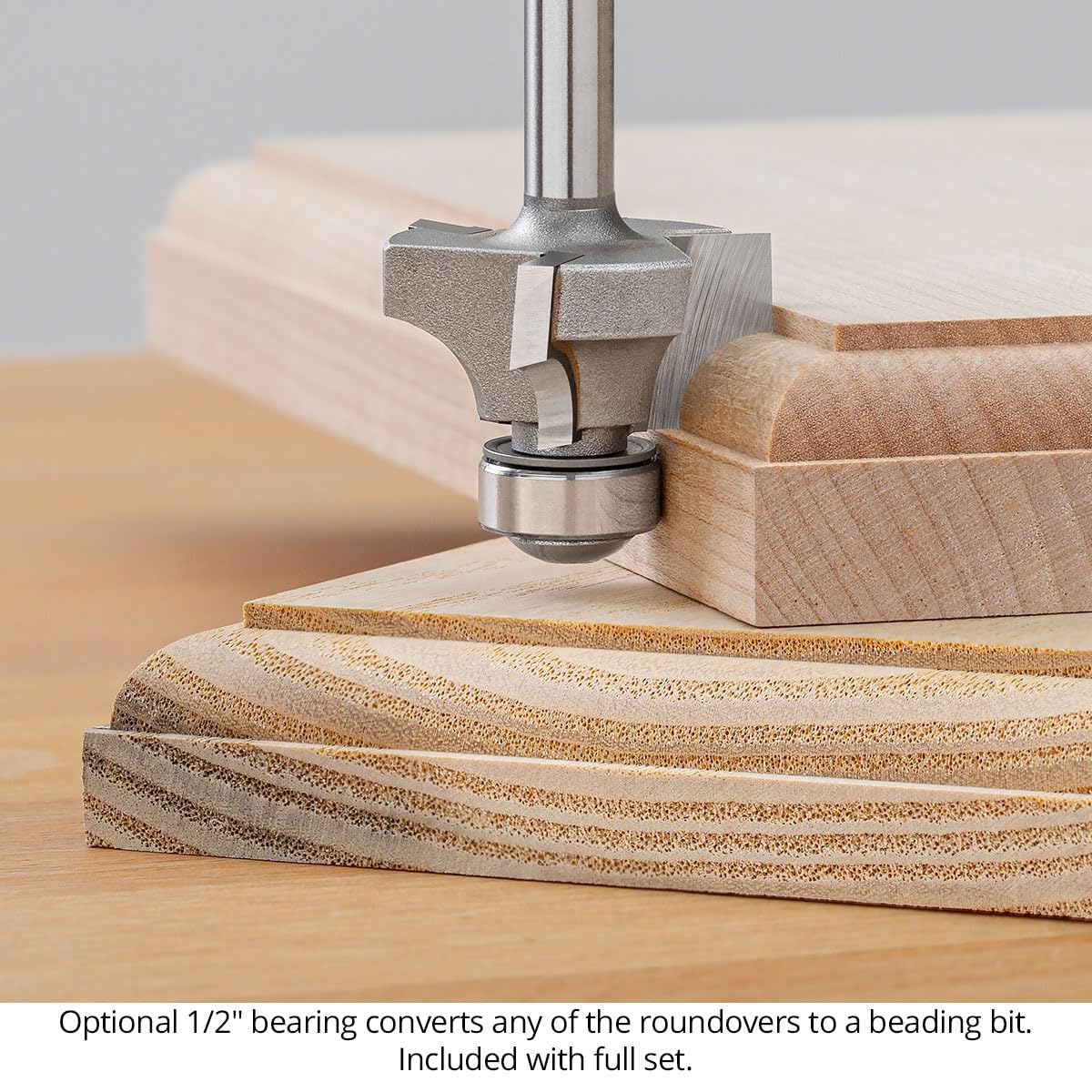 3-Flute Carbide-Tipped 1/16" Radius Roundover Router Bits – Faster, Cleaner Edge Treatment with Shear Geometry for CNC & Handheld Routing – Made in USA US230662RO