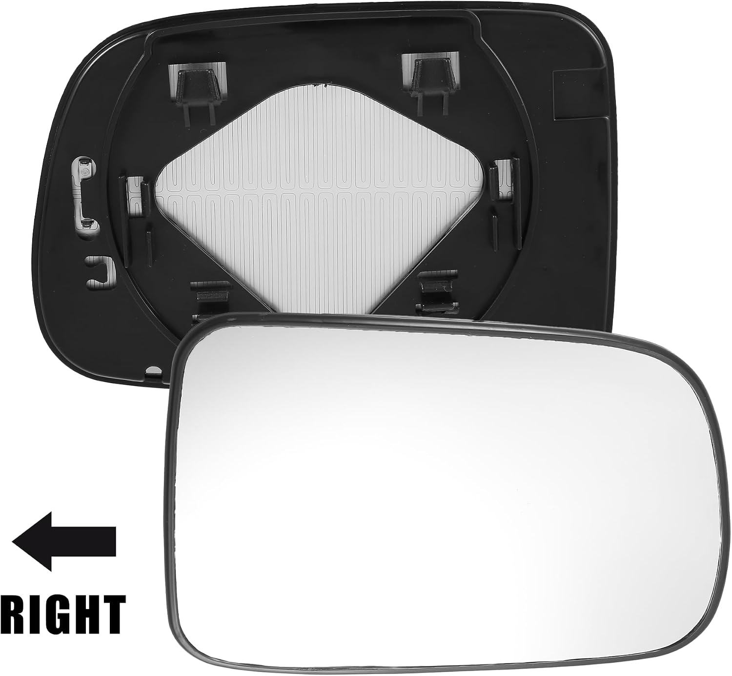 X AUTOHAUX Car Rearview Right Passenger Side Heated Mirror Glass Replacement W/Backing Plate for Honda CR-V CRV 1997 1998 1999 2000 2001 2002 2003 2004 2005