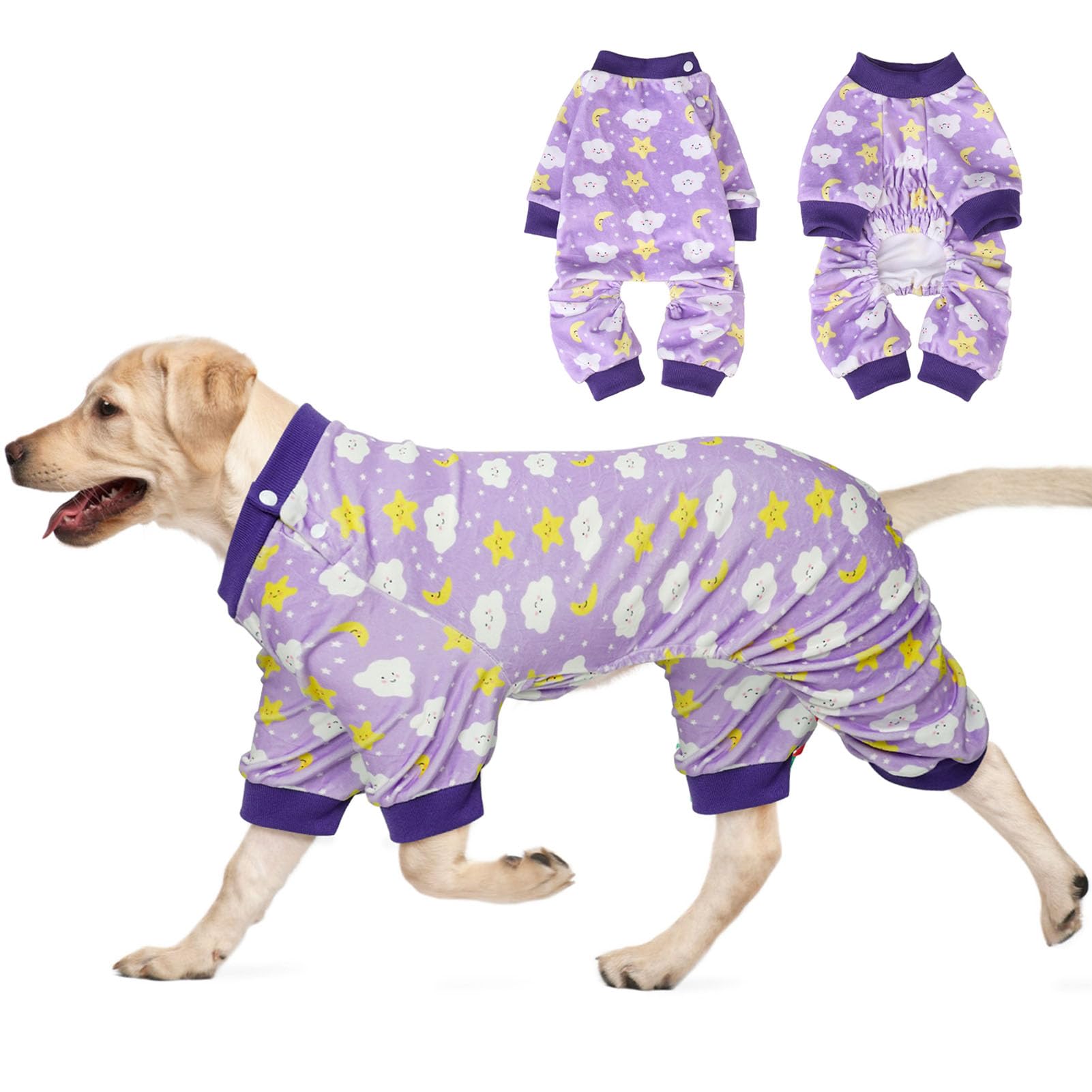 BEAUTYZOO Dog Pajamas Large Sized Dog, Summer Doggie Pajamas for Boy Girl, Soft Strechy Cotton Puppy Pjs Jammies Onesies for Men Women, Pet Jumpsuit