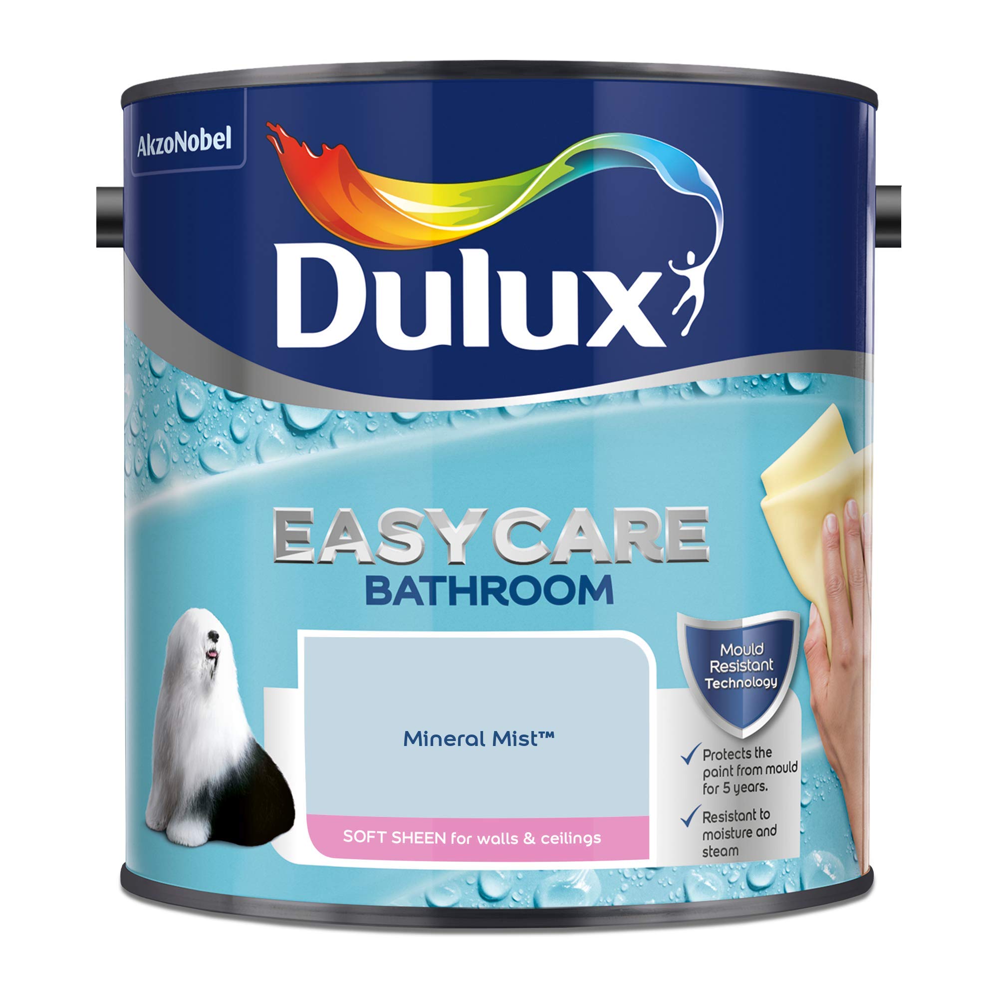 Dulux 500001 Easycare Bathroom Soft Sheen Emulsion Paint For Walls And