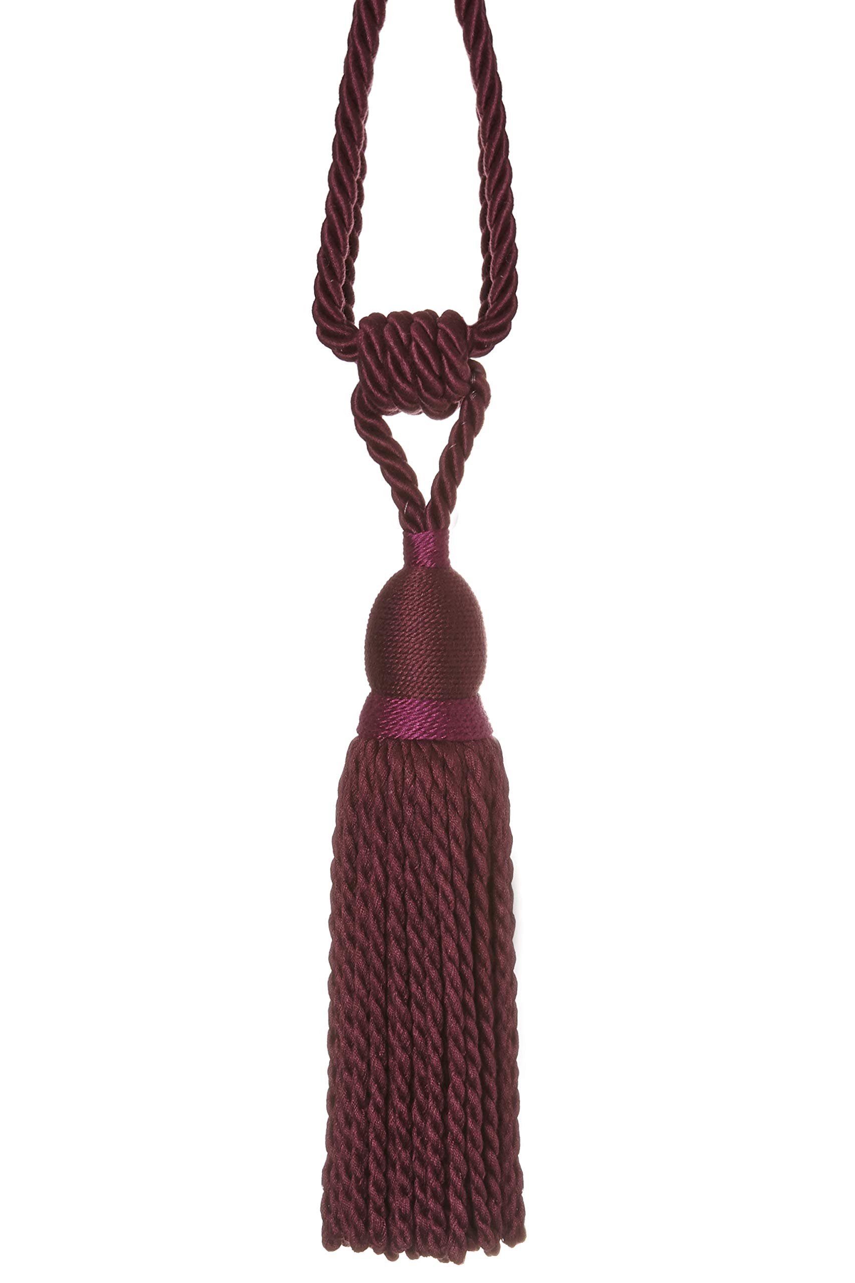 Tie Backs Curtain - Beatrice, Tassel Curtain Rope Tieback Single Pair Hold Backs (Grape)