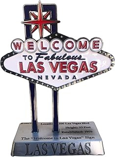 Welcome to Fabulous Las Vegas Sign – 5” Desktop Souvenir | Miniature Vegas Landmark for Office, Shelf, or Game Room Decor | Matte Metal Collectible Replica