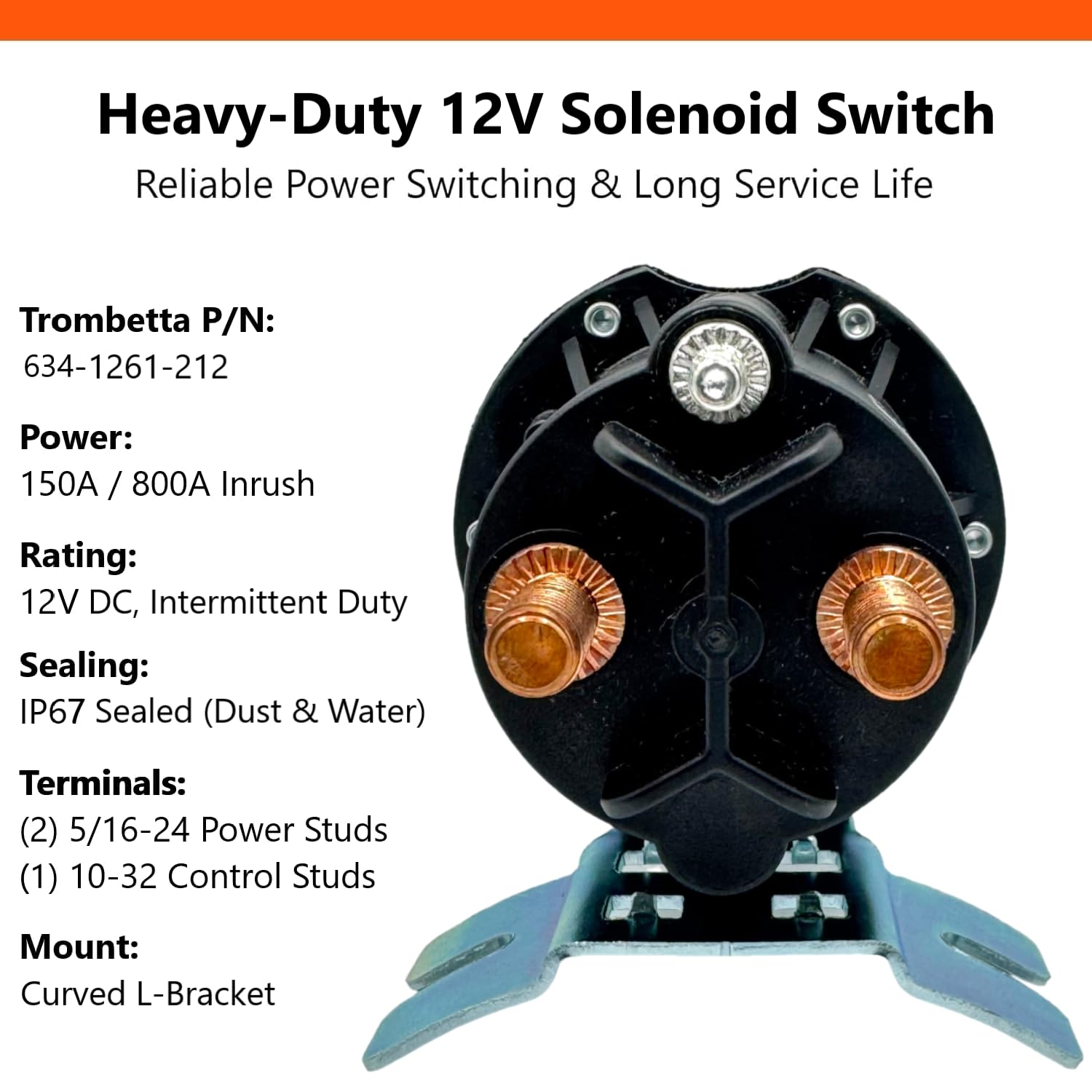 FalconSupply Genuine Trombetta 634-1261-212 12V Solenoid Switch Relay Kit, Replaces Monarch Bucher K17757, Maxon, Waltco, Fenner. Compatible with KTI Dump Trailer Hydraulic Pump, Liftgate, Snow Plow