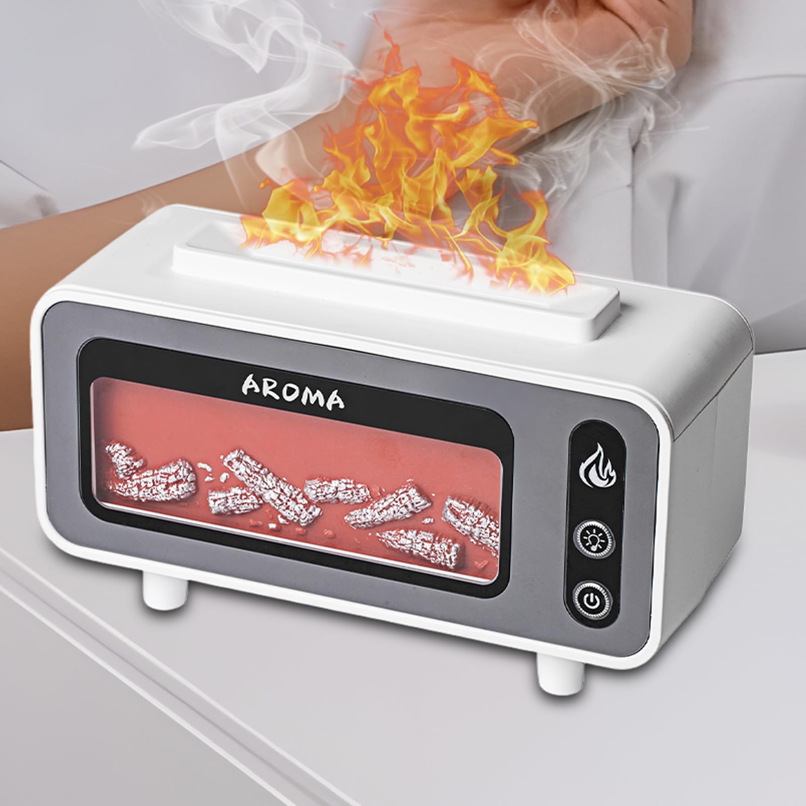 Umidificatori D'Aria Per Camera Da Silenziosa Luce Notturna LED 200 ml | Diffusore per Aromaterapia a Fiamma di Per Camera Del Neonato, Bagno, Seminterrato, Soggiorno, Auto, Yoga, Sp