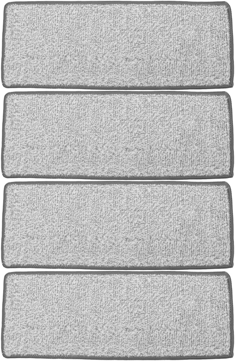 4 Pack Microfiber Mop Replacement Pads Washable Flat Mop Pads Refills for Hardwood Tile and Marble Handsfree Cleaning Cloths for Dust Hair Pet Fur and Oil