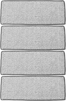 4 Pack Microfiber Mop Replacement Pads Washable Flat Mop Pads Refills for Hardwood Tile and Marble Handsfree Cleaning Cloths for Dust Hair Pet Fur and Oil