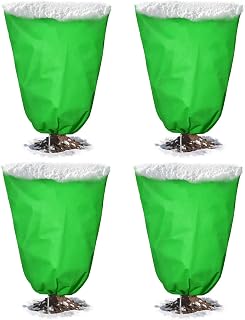 florelf 4pcs Plant Covers Freeze Protection,23.6x31.49 Small Cold Weather Frost Cloth Plant Freeze Protection, Frost Blankets for Winter Outdoor Plants Tree Shrub Bush, with Drawstring