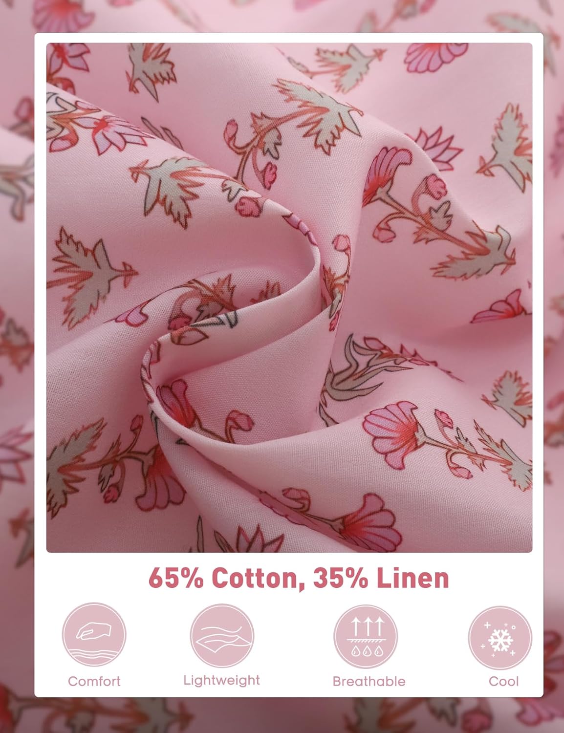 Kissonic Womens Ruffle Pajamas Set 2 Piece Summer PJs for Women Floral Pajama Ruffle Trim Cami Top and Shorts Lounge - Image 4