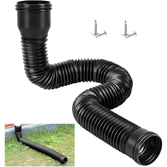 Gutter Flexible Downpipe Extension Downpipe Extensions Round Extension for Downpipe 80/100 mm Rain Gutter Downpipe Drain Extension Set Downpipe Extension from 47 to 150 cm