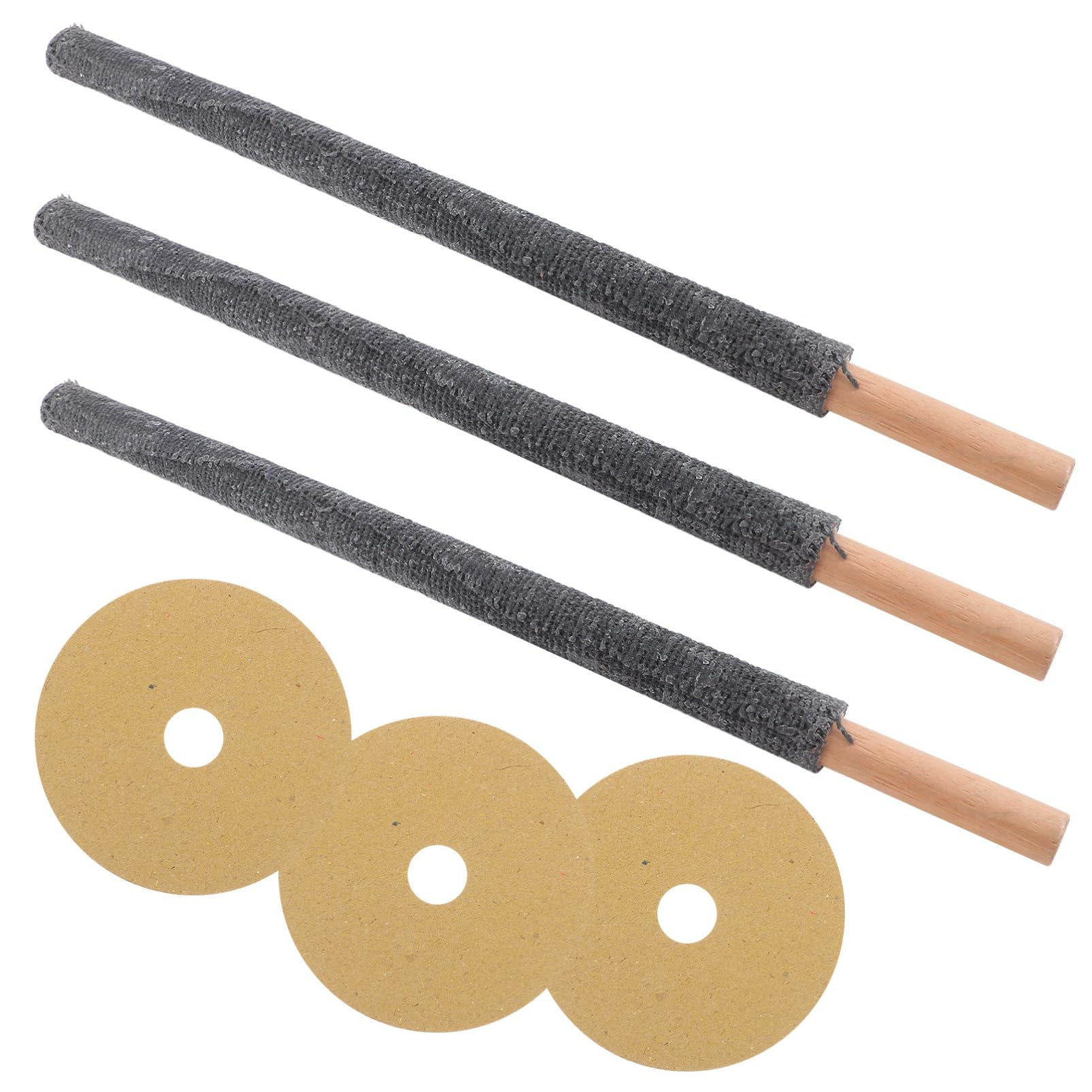 Gogogmee 3pcs Wooden Handheld Fire Torch Light Outdoor Garden with Stake for Garden Décor Outside for Patio Backyard