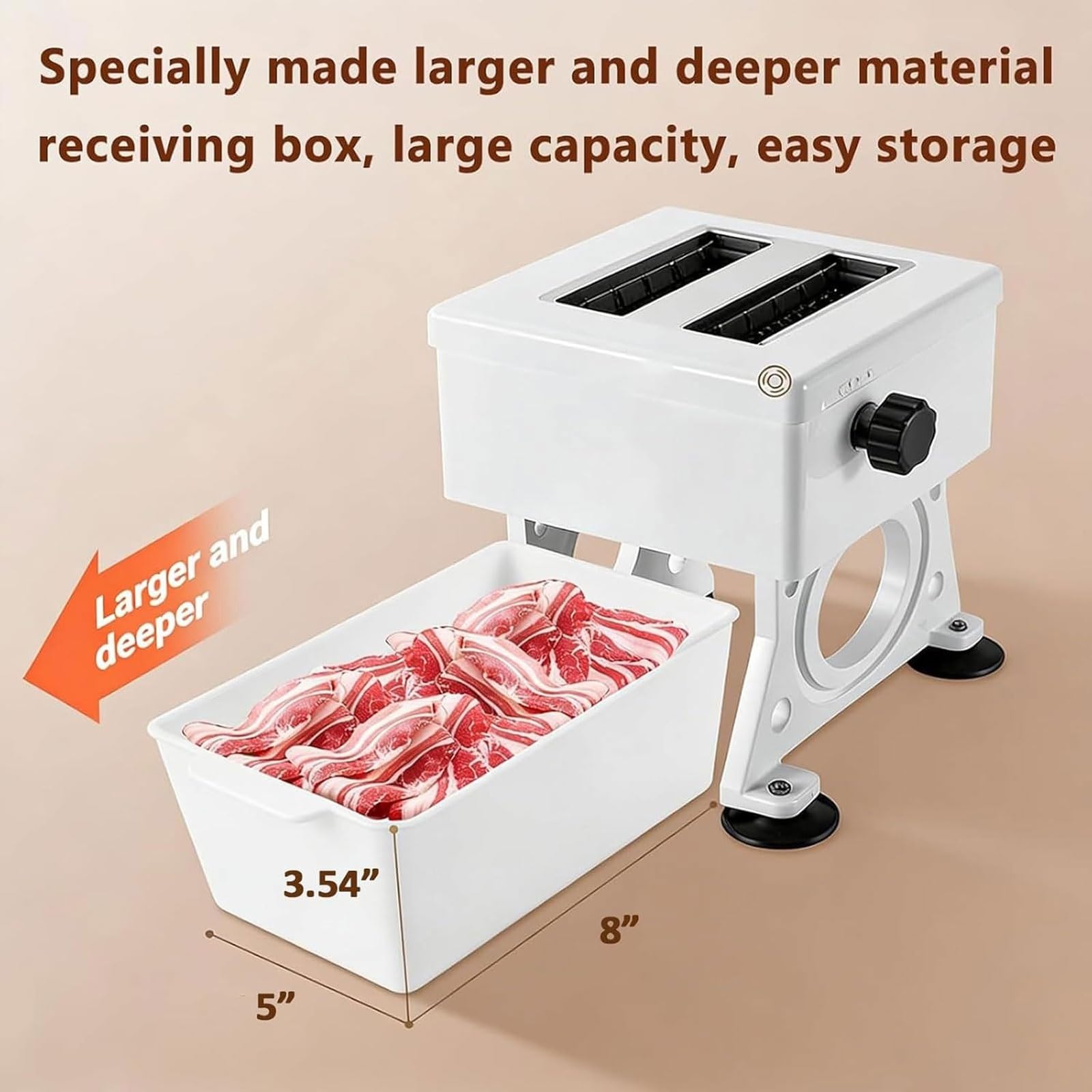 Tritacarne manuale con lama in acciaio inox e scatola di ricezione, manovella per uso domestico, spessore di taglio 3 mm