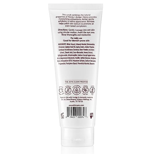 Miniatura 2 de AVYA Honey + Amber Exfoliating Scrub (4 fl oz)  Limpieza profunda con poder antioxidante de miel y bambú para una textura refinada e hidratación