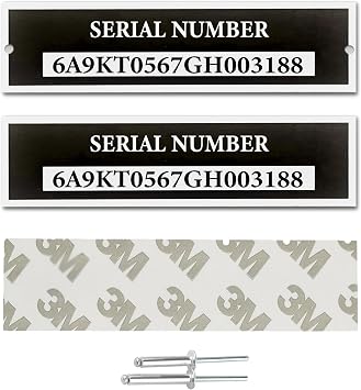 3-6 Days Delivery - TYRINHAI Custom Engraved Aluminum ID Plate Durable Metal Tag for Equipment & Asset Identification, Personalized Number Plate for Industrial & Personal Use