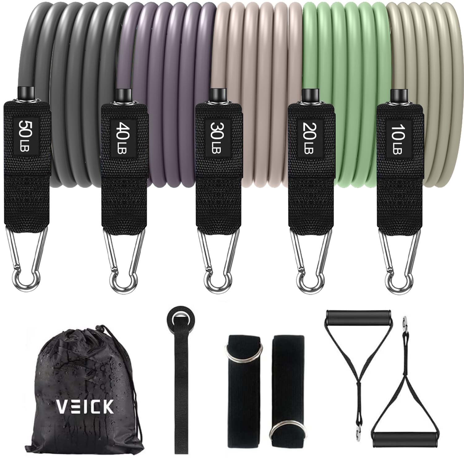 VEICK Resistance Bands, Exercise Bands, Workout Bands, Resistance Bands for Working Out with Handles for Men and Women, Exercising Bands for Fitness Weights Work Out at Home