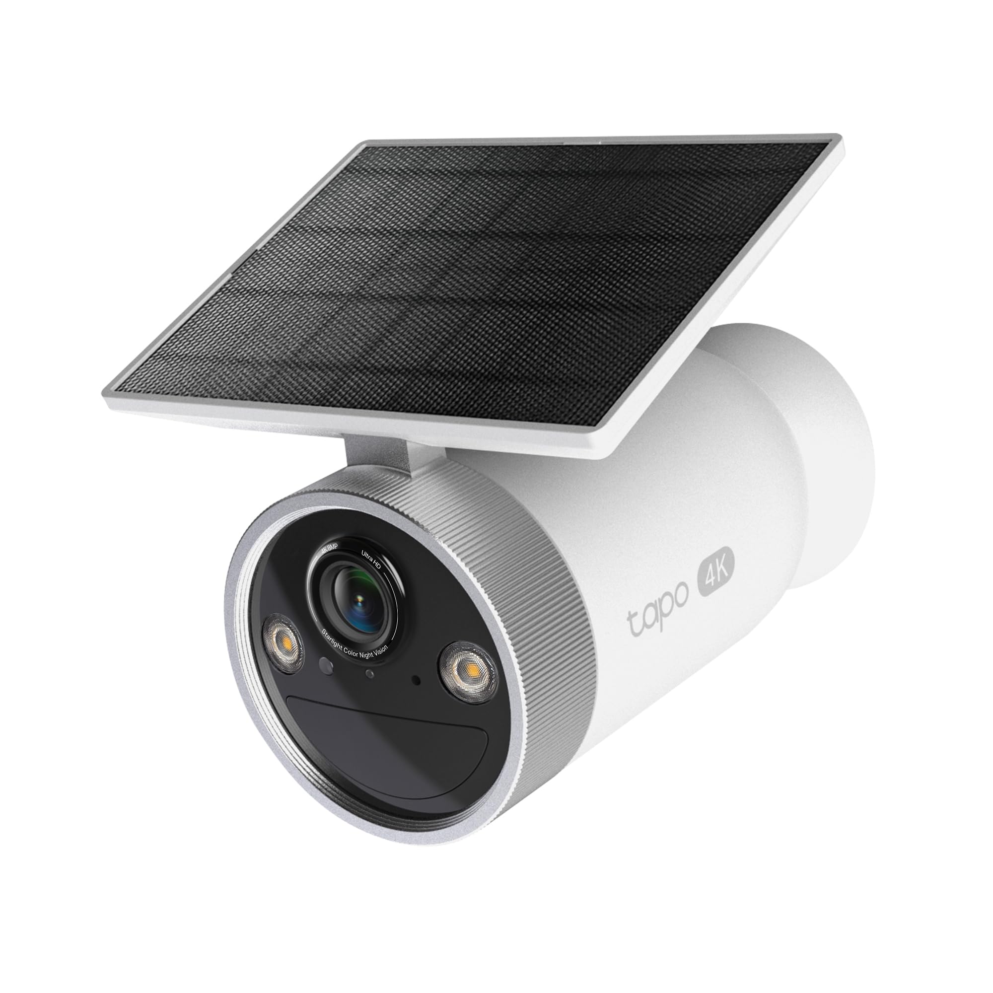 Tapo C465 Solar Außenkamera Akku, 4K 8MP, Farbnachtsicht, kostenlose KI-Erkennung, 2-Wege-Audio, lokale Speicherung über microSD-Karte oder H500-Homebase, 2,4 GHz / 5 GHz WLAN, Magnethalterung