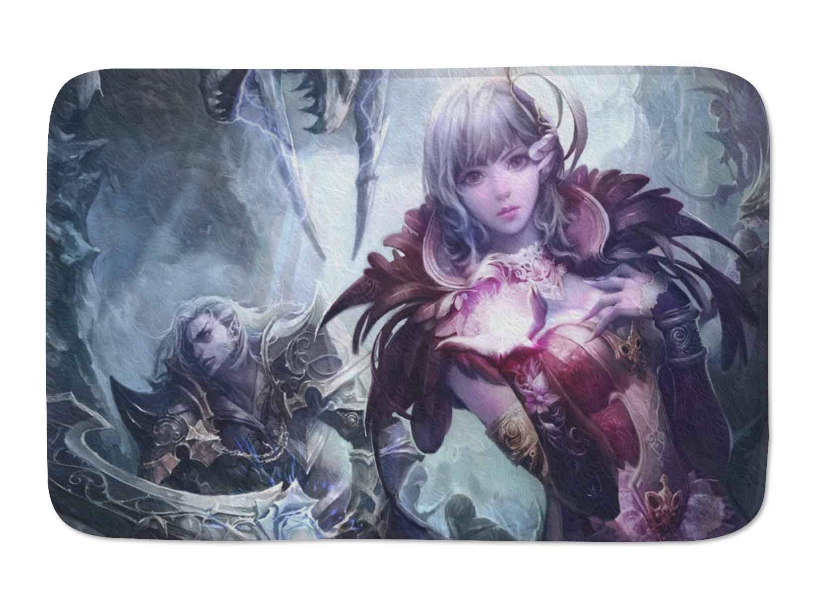 Anime Warrior Bathroom Rugs Bath Mat Door Mats,Shaggy Bathroom Floor Carpet, Bathroom Decor Rug Doormat Kitchen Toilet Floor Rug 24X16 inches