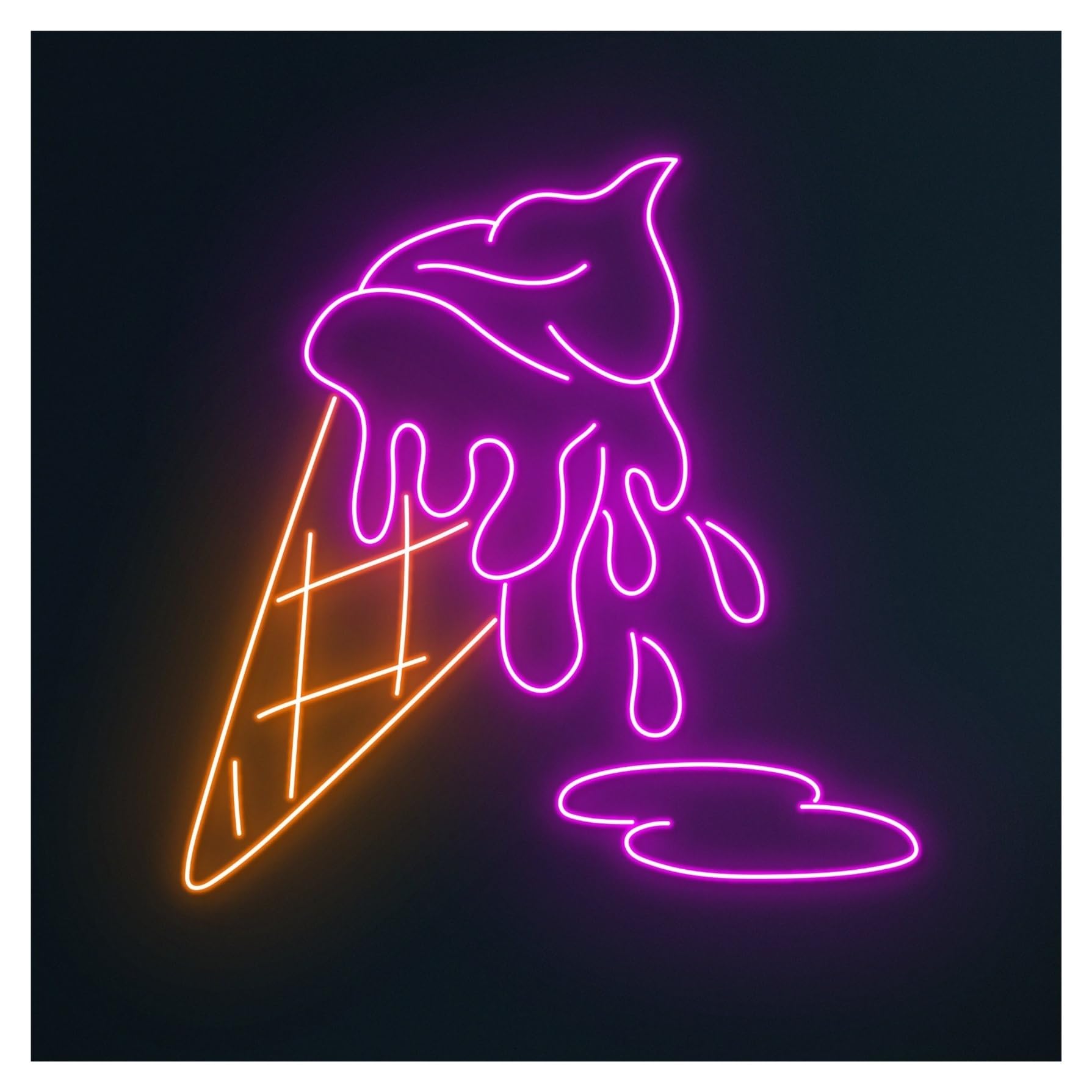 RONGCH Hanging Art Signs Dripping Ice Cream Neon Sign Home Decor Bar Entrance Storefront Window Display Business 58cm