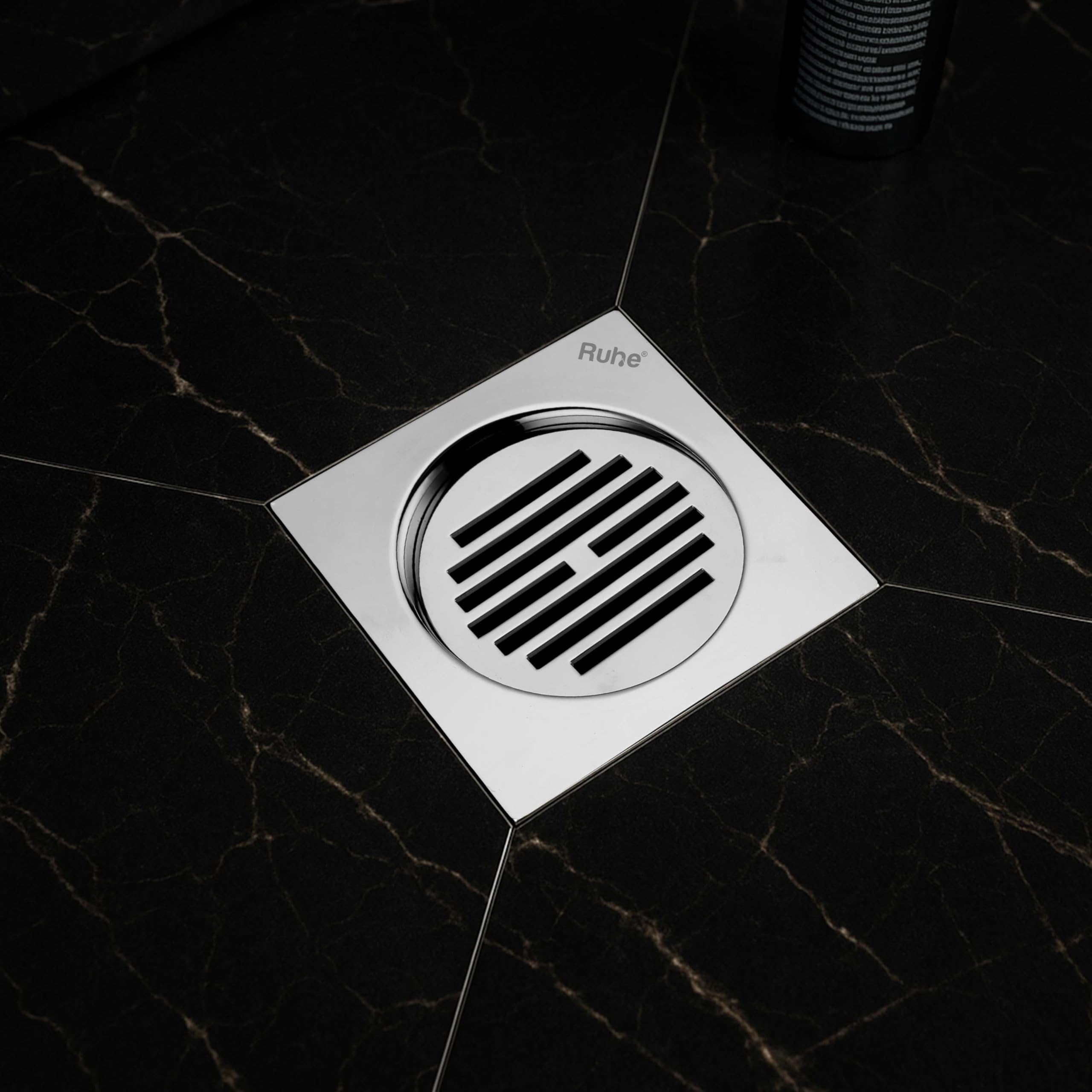 Ruhe® Classic Neon Square Flat Cut Floor Drain|6 x 6 inches| Premium Stainless Steel Drainer Jali|(Pack of 1)