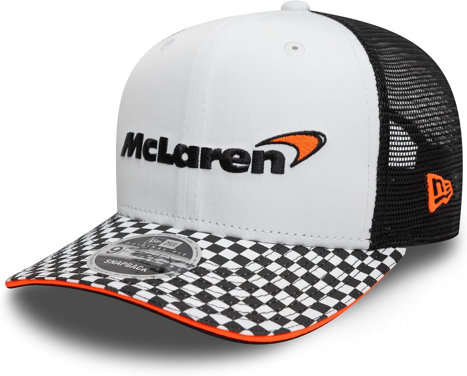 New Era 9Fifty McLaren Racing Checkered Visor Hat White - M/L