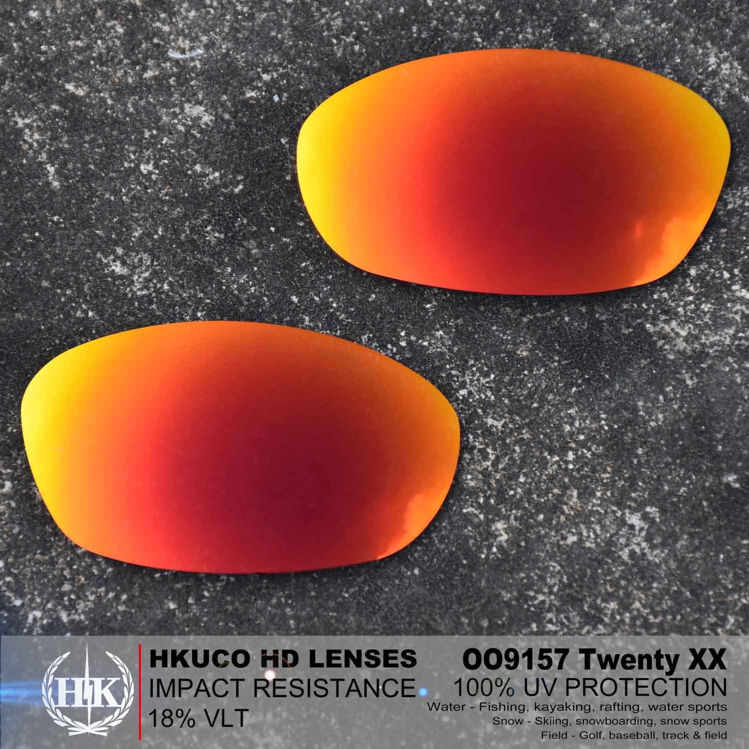 HKUCO Compatible/Replacement For Lenses Oakley OO9157 Twenty XX 2012 Sunglasses Red Polarized
