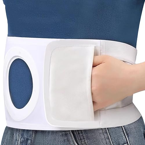 Cinturón de ostomía para hombres y mujeres, cinturón de colostomía ajustable para colostomía e ileostomía, suministros de carpeta de hernia de