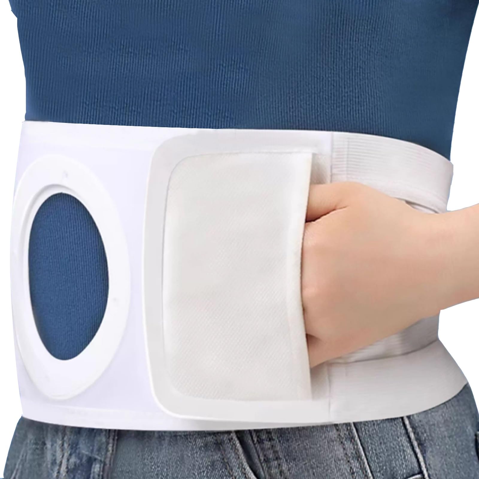 Cintura di Stomia per Uomo e Donna, Fascia Addominale Traspirante Regolabile, Supporto per Stomia, Assistenza Post-Operatoria(XL)