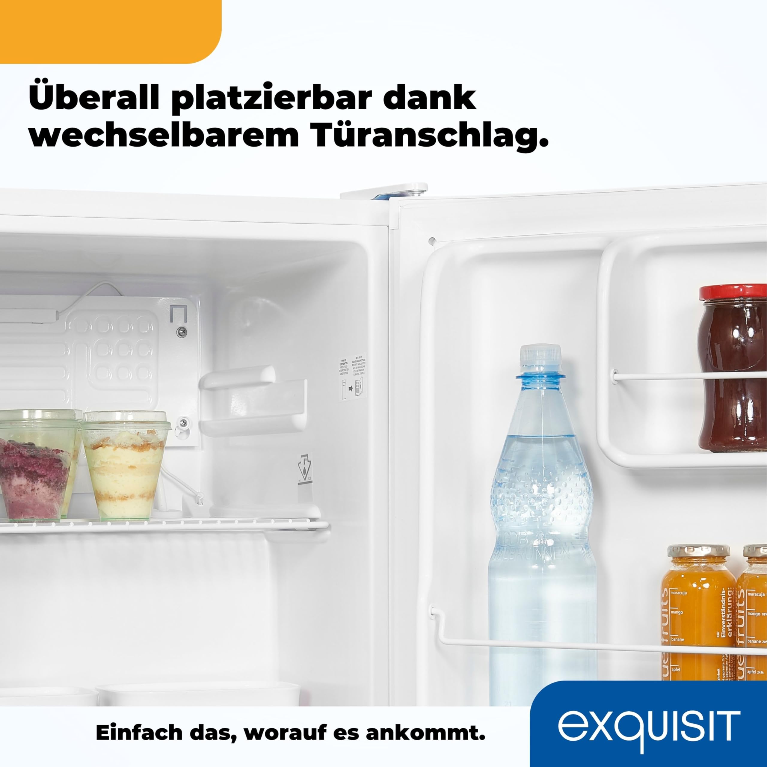 Exquisit Mini Kühlschrank 40 l Energieeffizienzklasse E 39 dB KB505-V-040E weiss