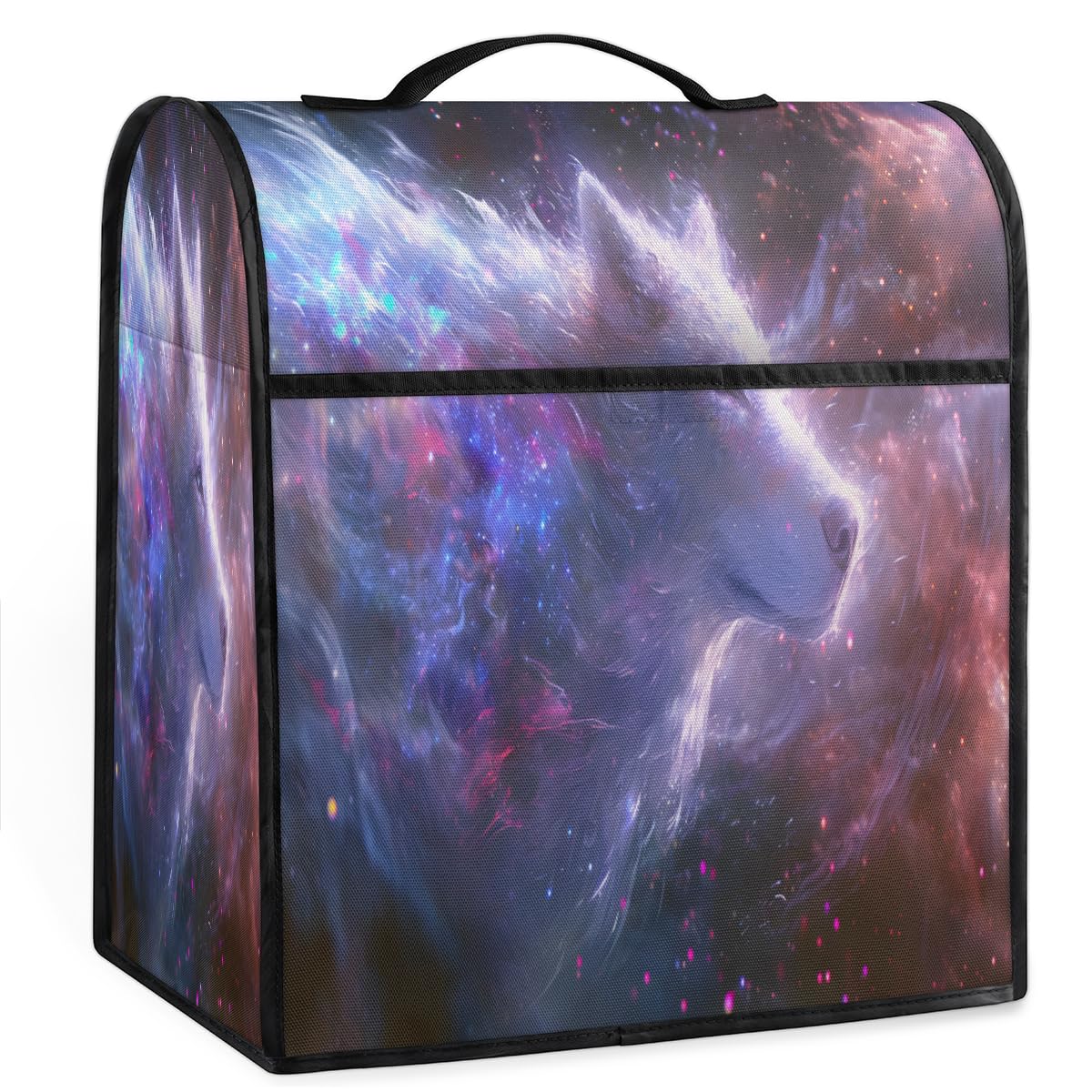 Coffee Maker Cover Galaxy Wolf Kitchen Appliance Covers Small Appliance Covers Blender Cover Juicer Cover Dust Covers for Kitchen Appliances with Top Handle and Pockets,Washable,C595