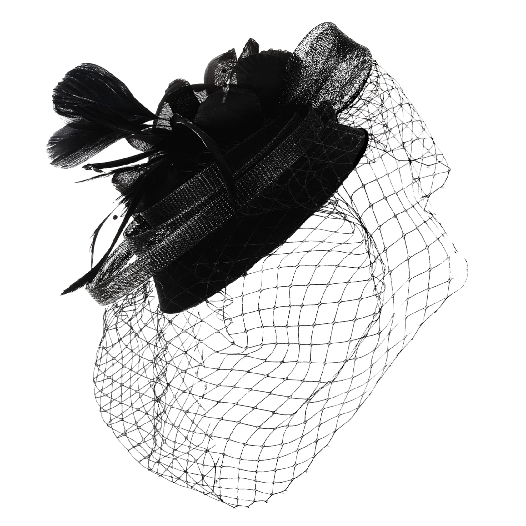 FRCOLOR 2Pcs Fascia del Cappello Accessori per delle Mini Cappello Sposa Copricapo per La Cerimonia Nuziale di Fascinator Copricapo Sposa Mini Fermagli