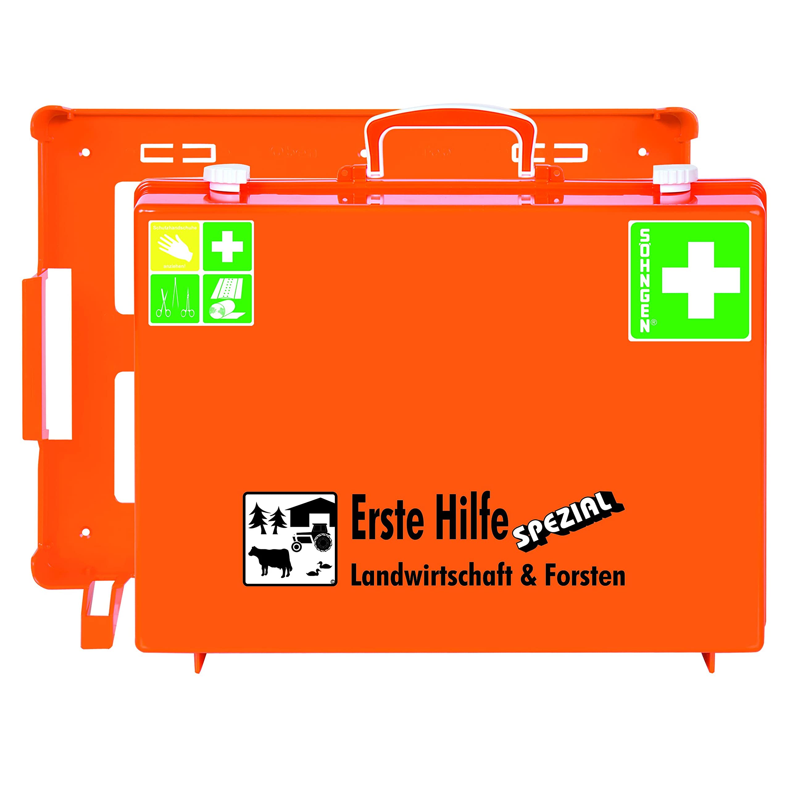 Söhngen Erste Hilfe Koffer SPEZIAL MT-CD Landwirtschaft + Forsten (für Forstbetriebe / Winzer / Viehzucht, Verbandkoffer inkl. Inhalt, Wundpflaster, Verbände)
