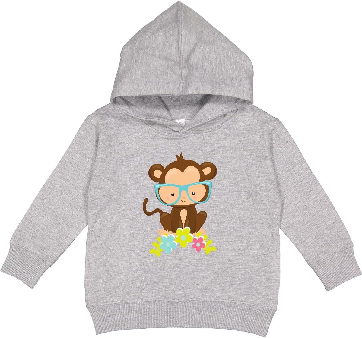 inktastic Hipster Monkey, Monkey with Glasses, Flowers Toddler Hoodie