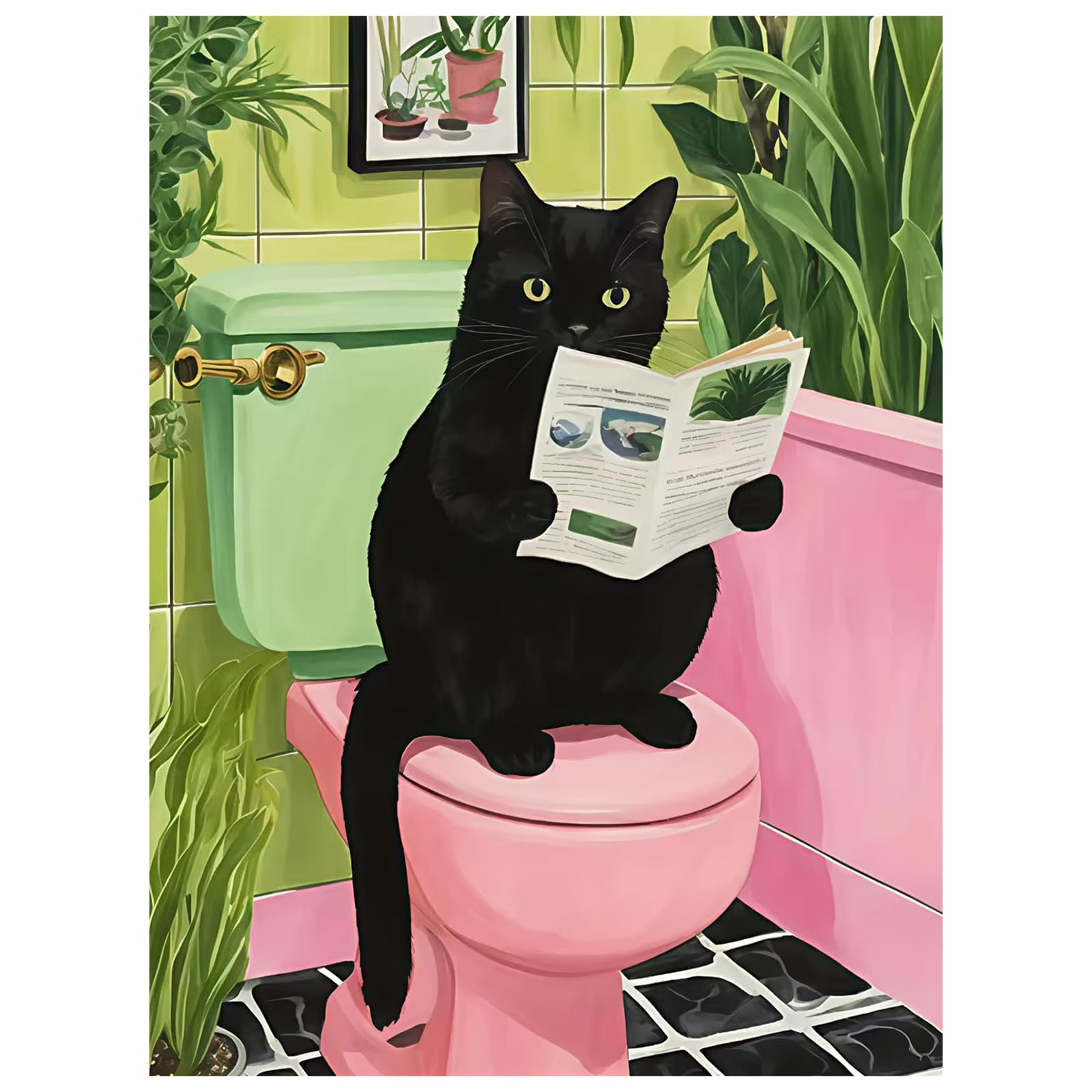 Qiukoo Diamond Painting Erwachsene Katze – DIY Diamond Painting Kits für Erwachsene zum Basteln – 5D Diamant Malerei Set für kreative Freizeit & Haus Dekoration 30x40